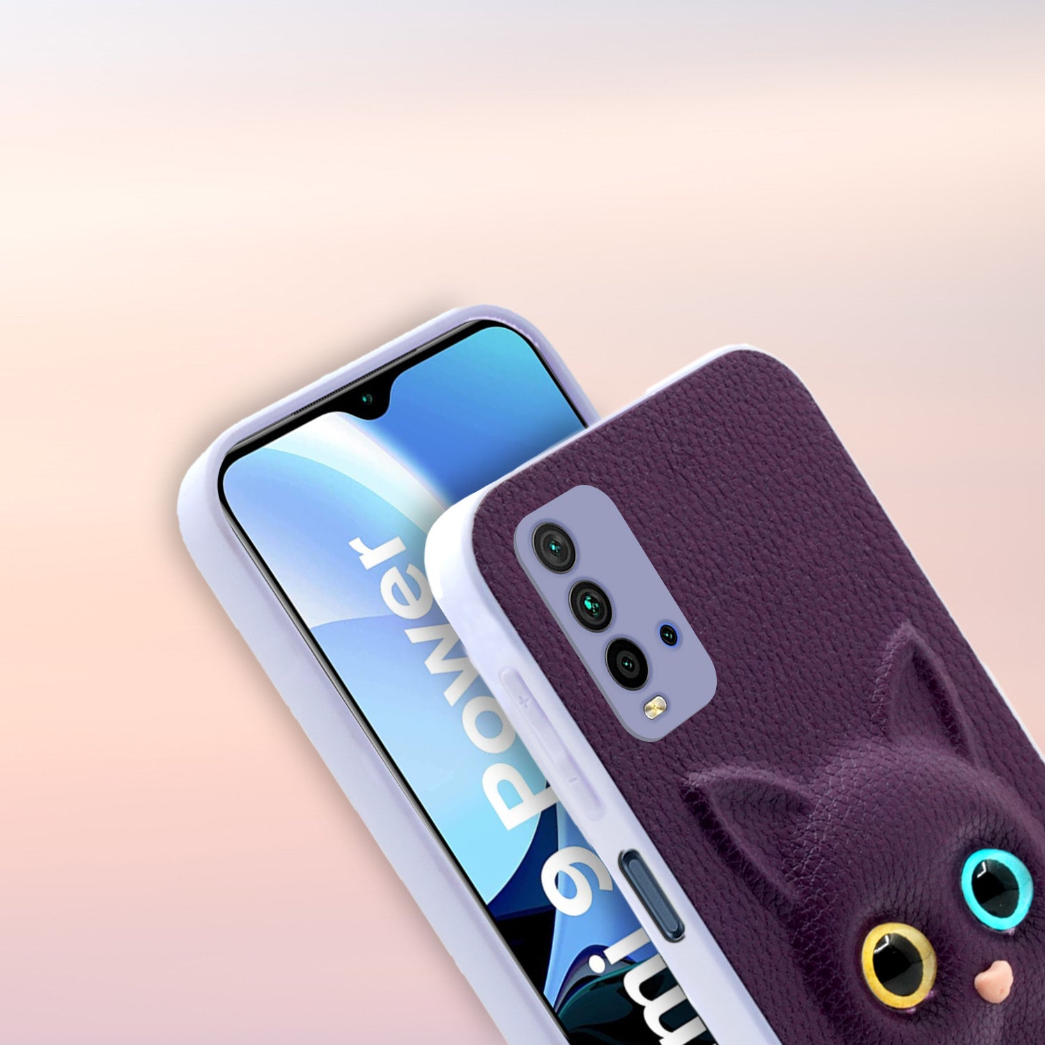 Pikkme Mi Redmi 9 Power Kitty Back Cover (Purple)