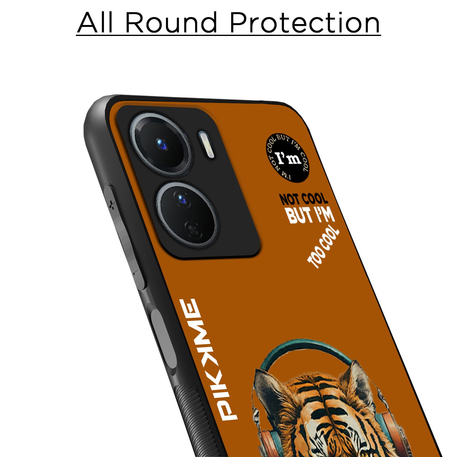 Pikkme Brown Tiger Swag Vivo Y16 Nim2 Back Cover (Design 09)