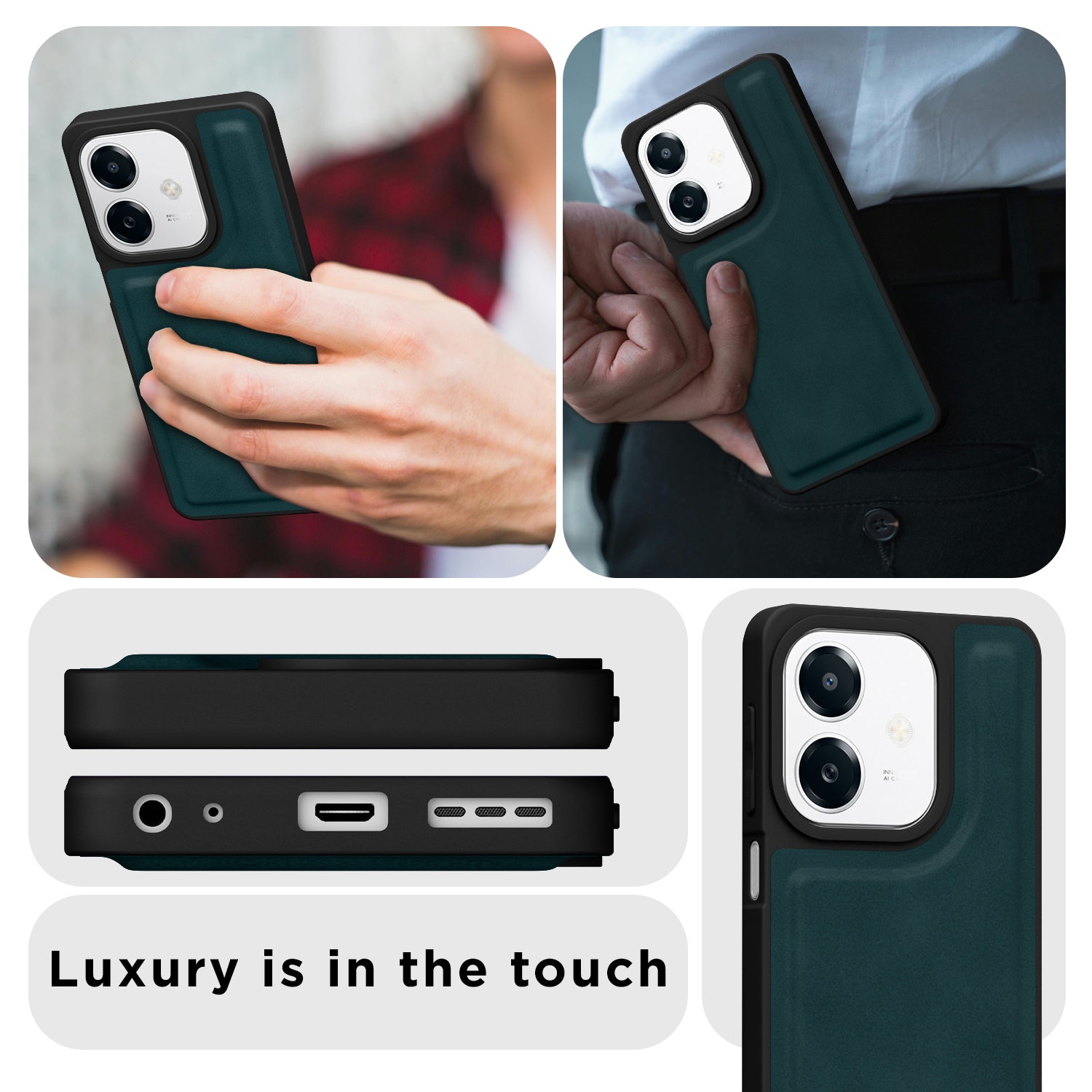 Pikkme Oppo A3x 5G / A3x 4G / A3 5G Premium Leatherback Case (Green)