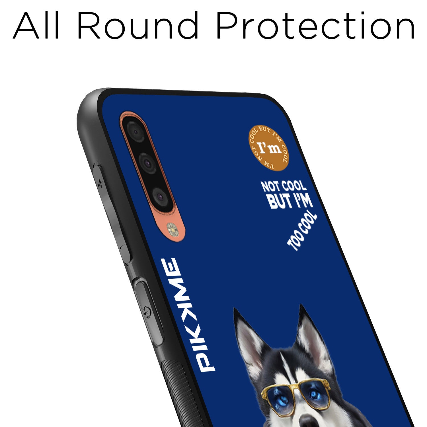 Pikkme Stylish Blue Dog Swag Samsung Galaxy A50 Back Cover (Design 08)