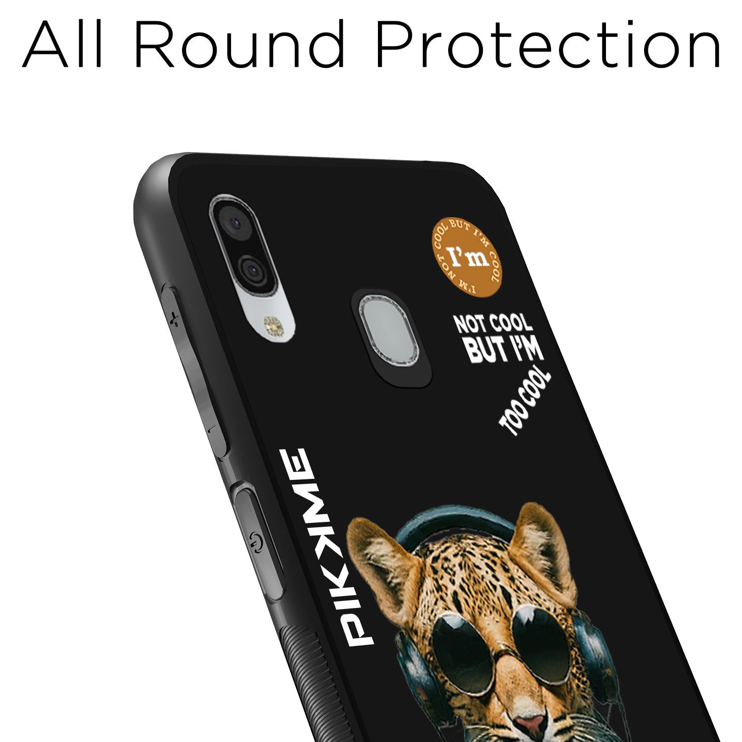 Pikkme Back Cover Pc Tpu + Printed Cool Funky Stylish Black Leopard Swag Raised Edges Camera Protection |Bumper Case For Samsung Galaxy A30 (Design 04)