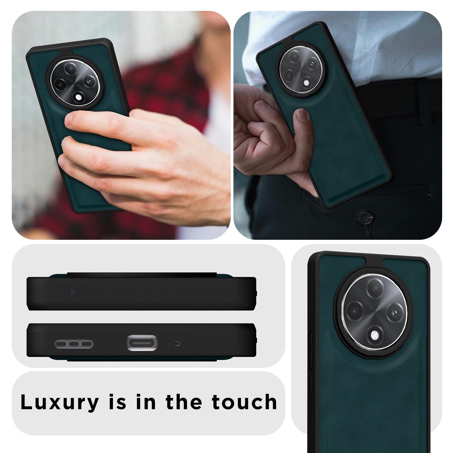 Pikkme Oppo A3 Pro 5G Premium Super Soft-Touch Leatherback Case (Green)