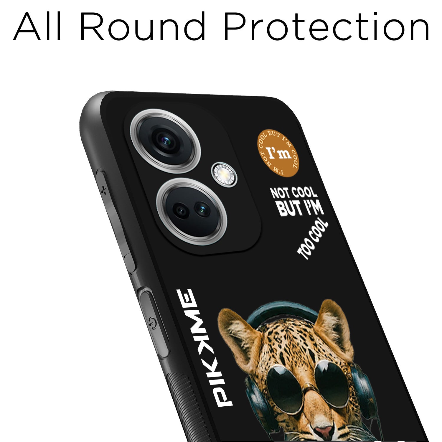 Pikkme Back Cover Pc Tpu + Printed Cool Funky Stylish Black Leopard Swag Raised Edges Camera Protection |Bumper Case For OnePlus Nord Ce 3 5G