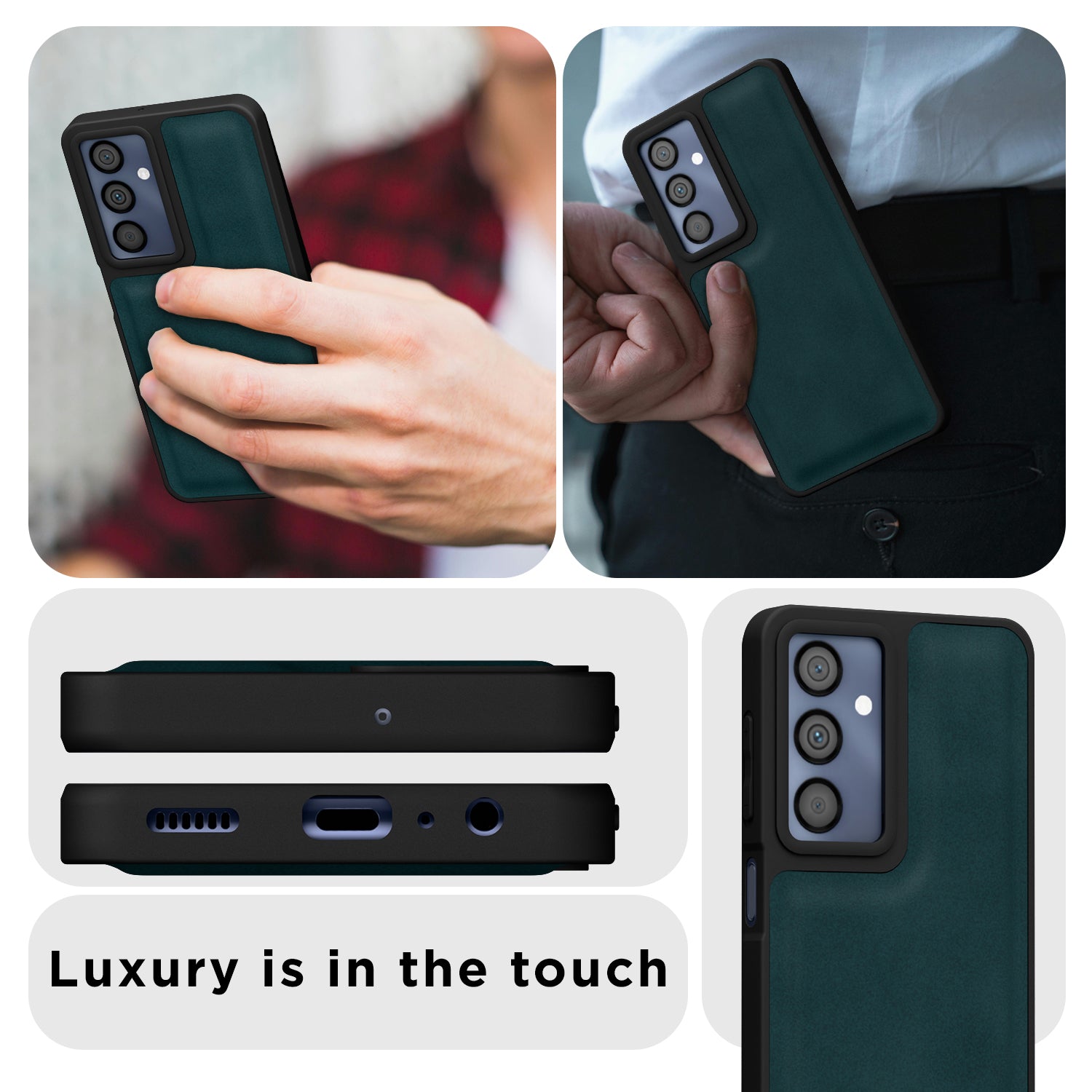 Pikkme Samsung Galaxy M34 5G Premium Leatherback Case (Green)