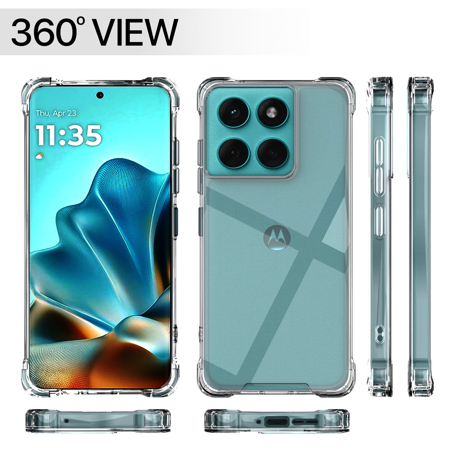 Pikkme Motorola Moto Edge 60 5G / Motorola Moto Edge 60 Fusion 5G PC + TPU Clear Transparent Back Cover (Transparent)