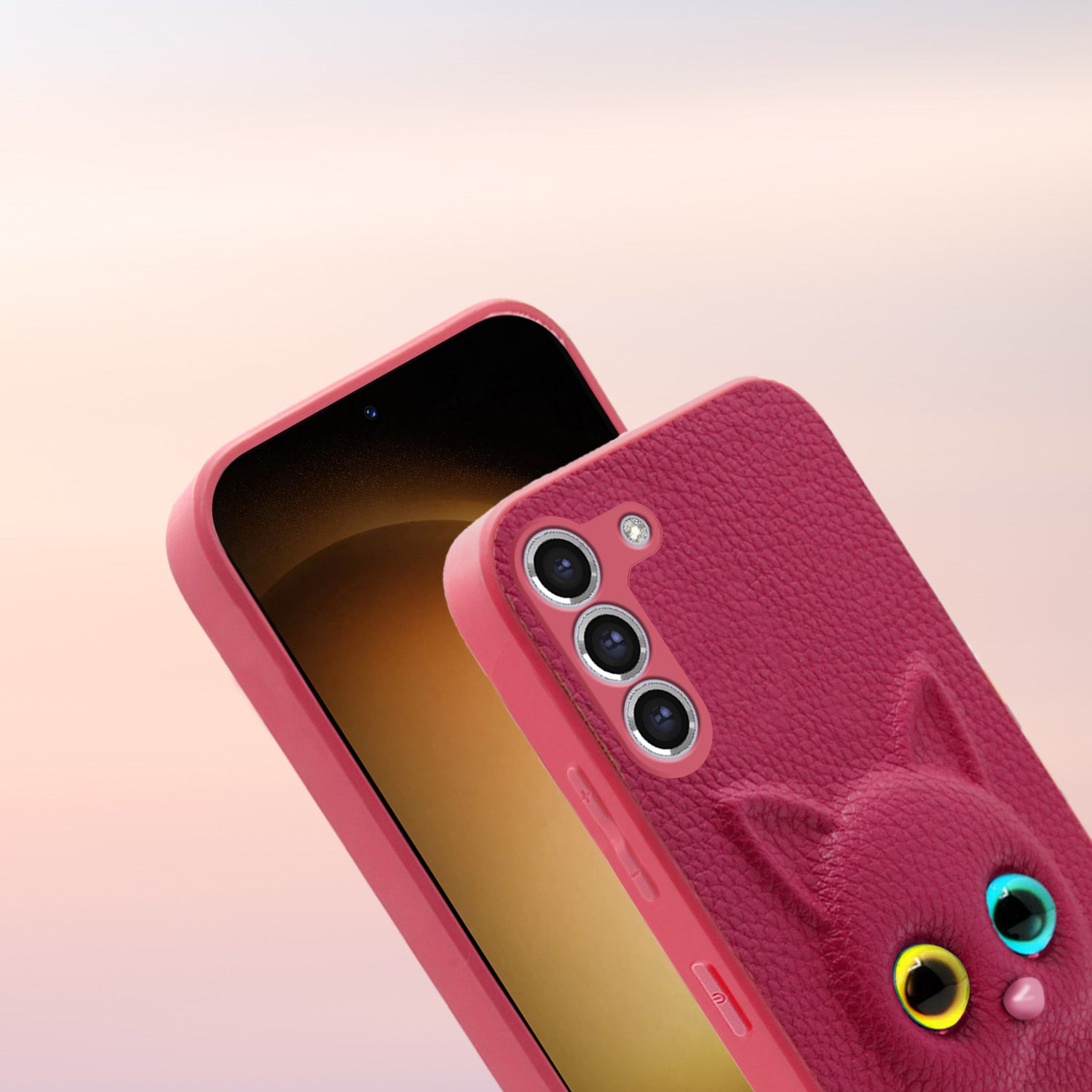 Pikkme Samsung Galaxy S23 5G Kitty Back Cover (Pink)