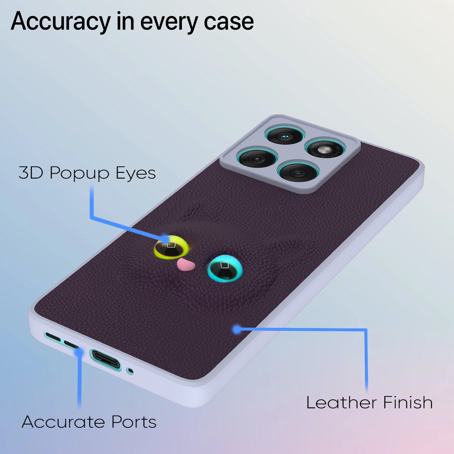 Pikkme Motorola Moto Edge 60 Fusion 5G Kitty Back Cover (Purple)
