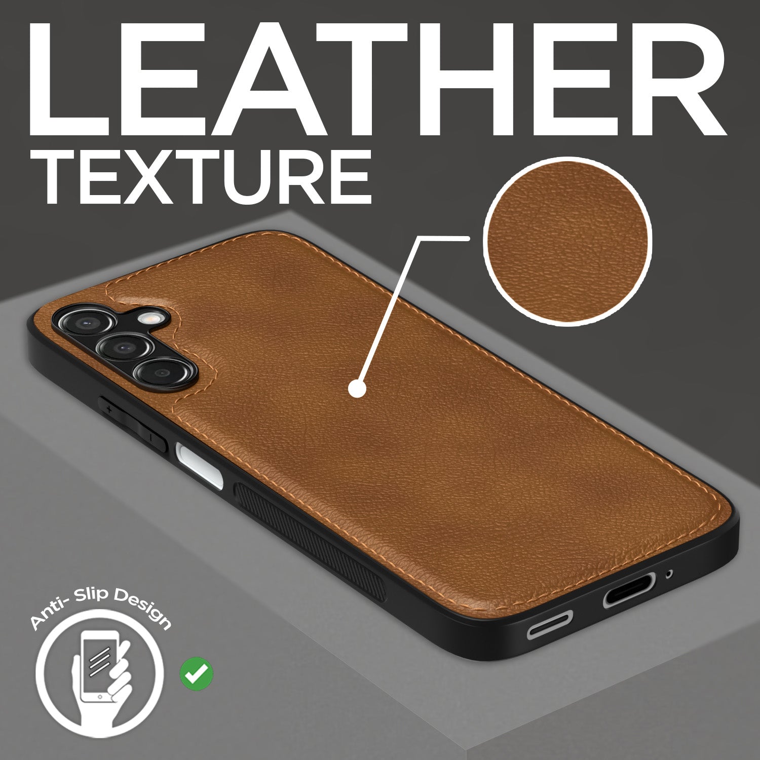 Pikkme Samsung Galaxy M35 5G Leatherback Back Case | Brown