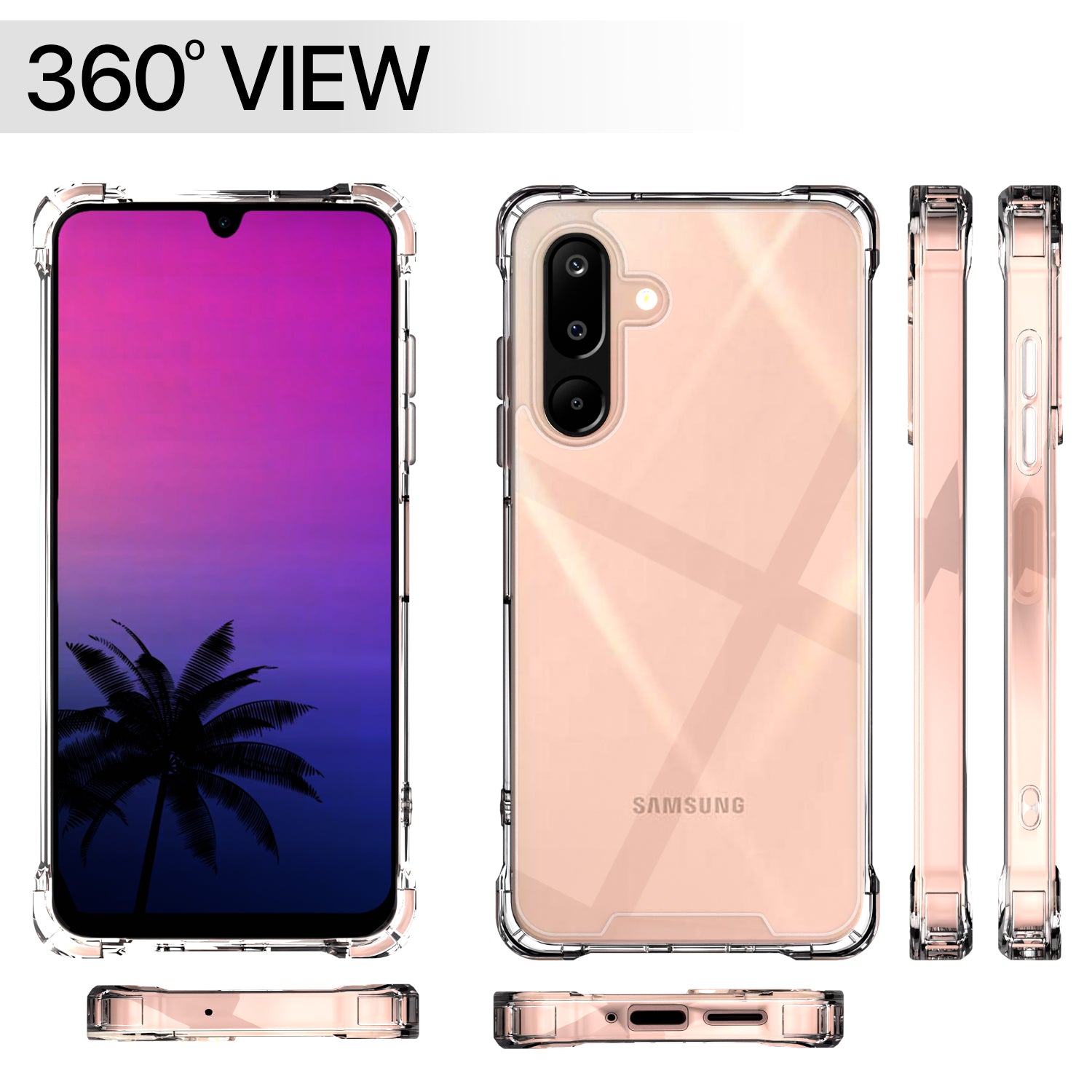 Pikkme Samsung Galaxy M16 5G  PC + TPU Crystal Clear Transparent Back Cover (Transparent)