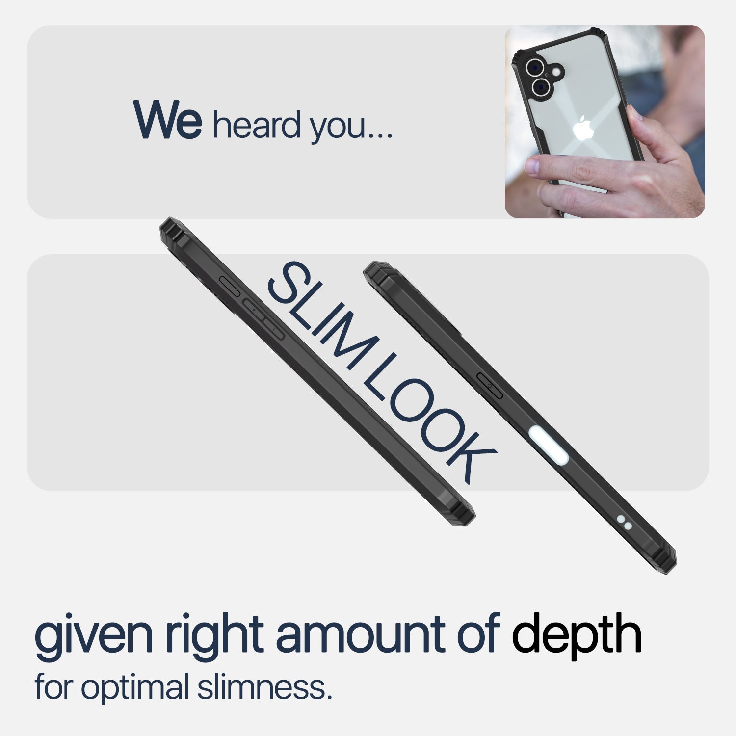 Pikkme iPhone 16 Pro Shockproof Eagle Clear Transparent Back Cover (Black)