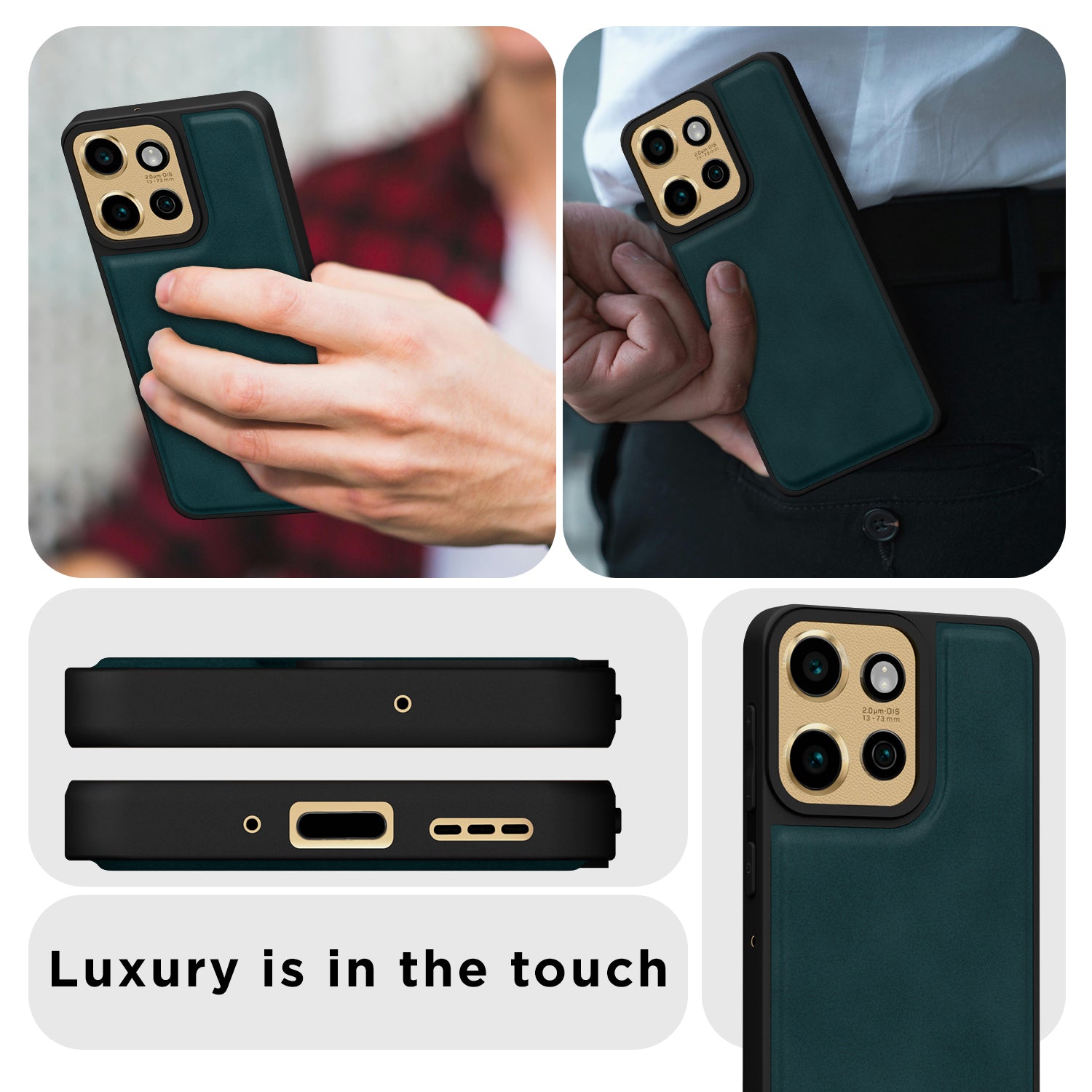 Pikkme Motorola Moto Edge 50 Neo 5G Premium Super Soft-Touch Leatherback Case (Green)