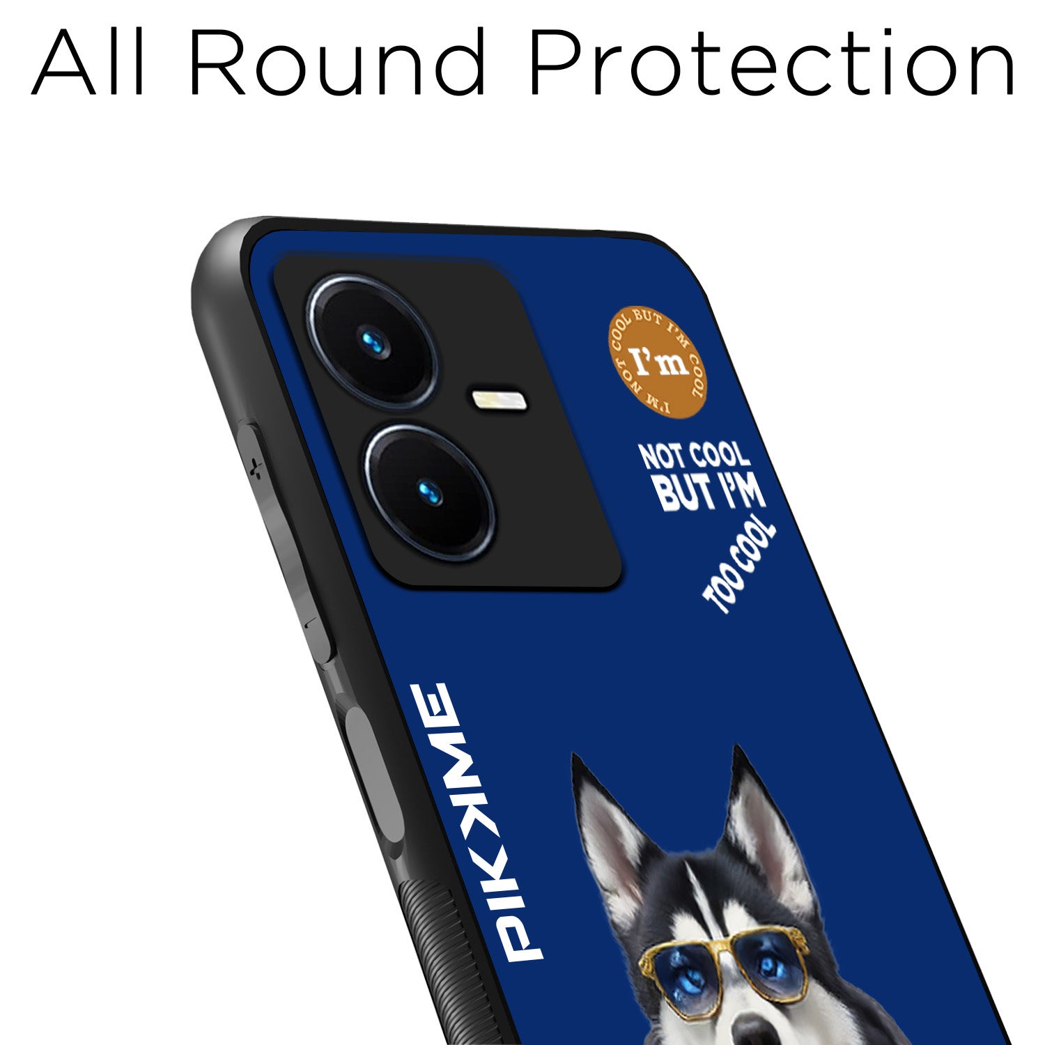 Pikkme Blue Dog Swag Vivo Y22 Nim2 Back Cover (Design 08)