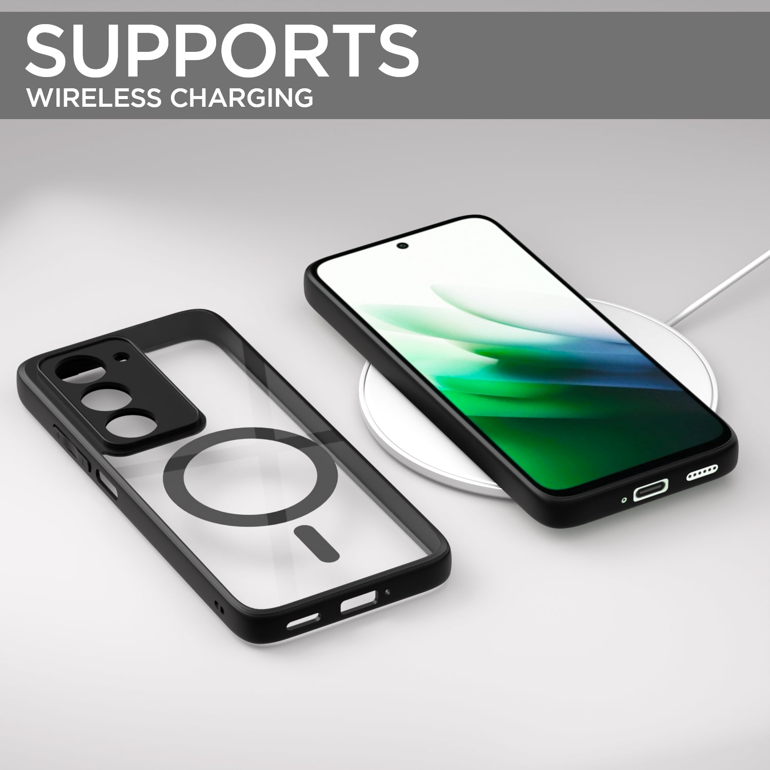 Pikkme Redmi 15 5G Eagle 2 Mag-Safe Shockproof Hard Transparent Back Cover (Black)