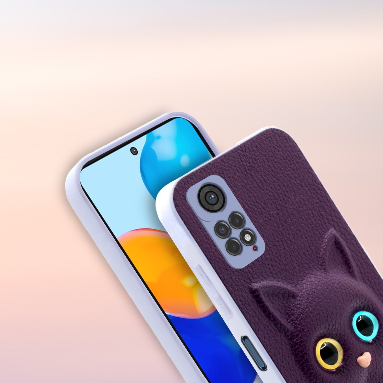 Pikkme Mi Redmi Note 11 / Note 11s Kitty Back Cover (Purple)
