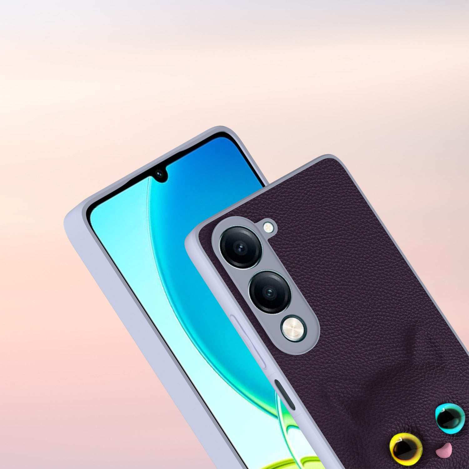 Pikkme Vivo Y19e 4G / Vivo Y29s kitty Back Cover (Purple)