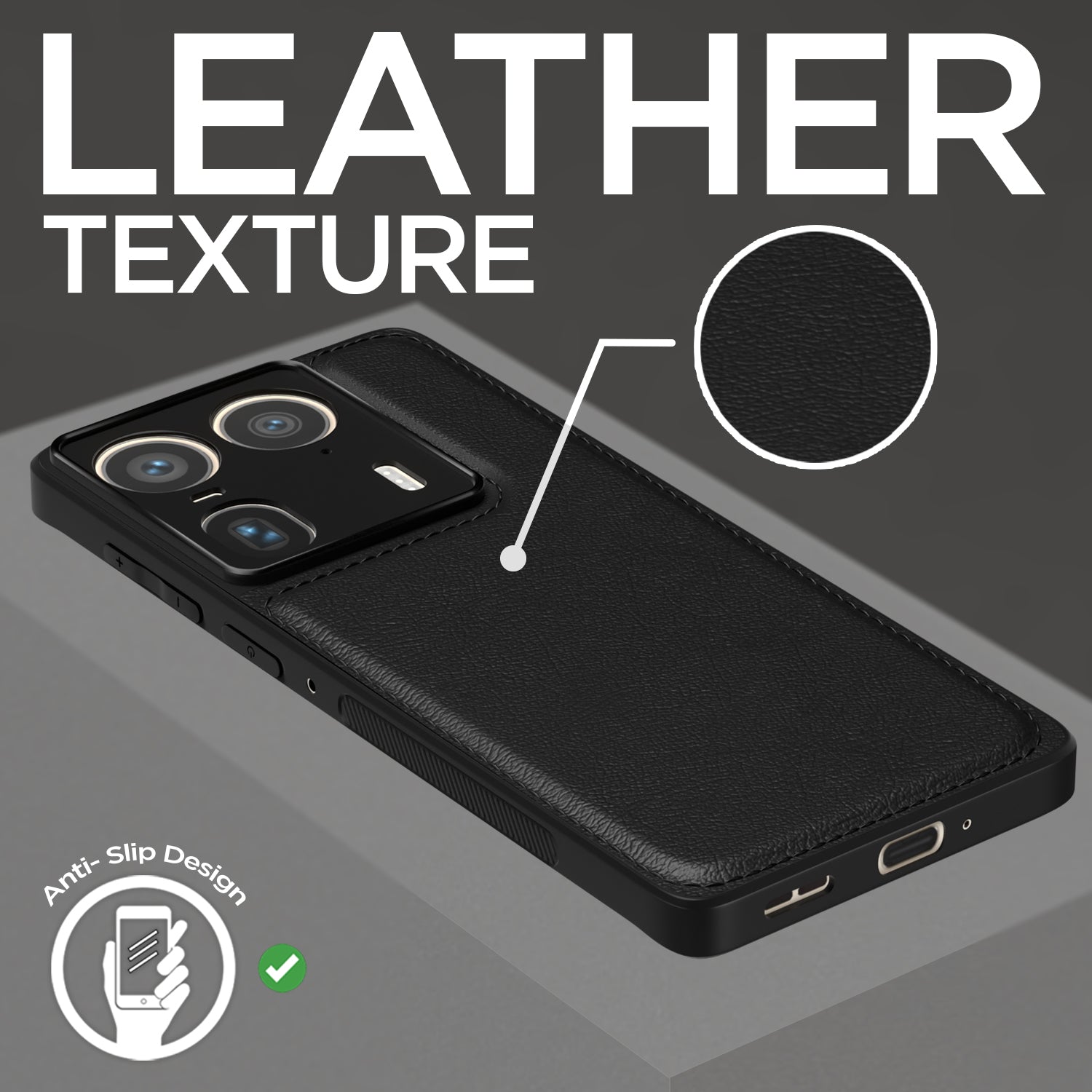 Pikkme Moto Edge 50 Ultra 5G Leatherback Back Case | Black