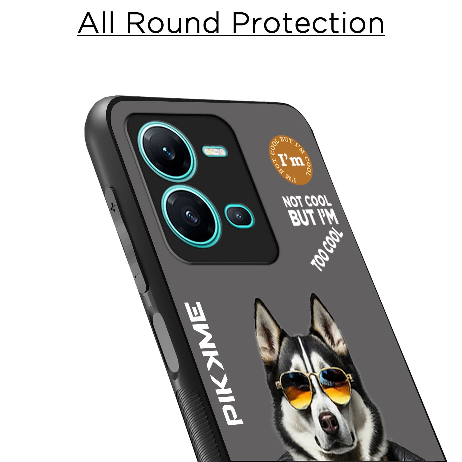 Pikkme Grey Dog Swag Vivo V25 5G Nim2 Back Cover (Design 02)