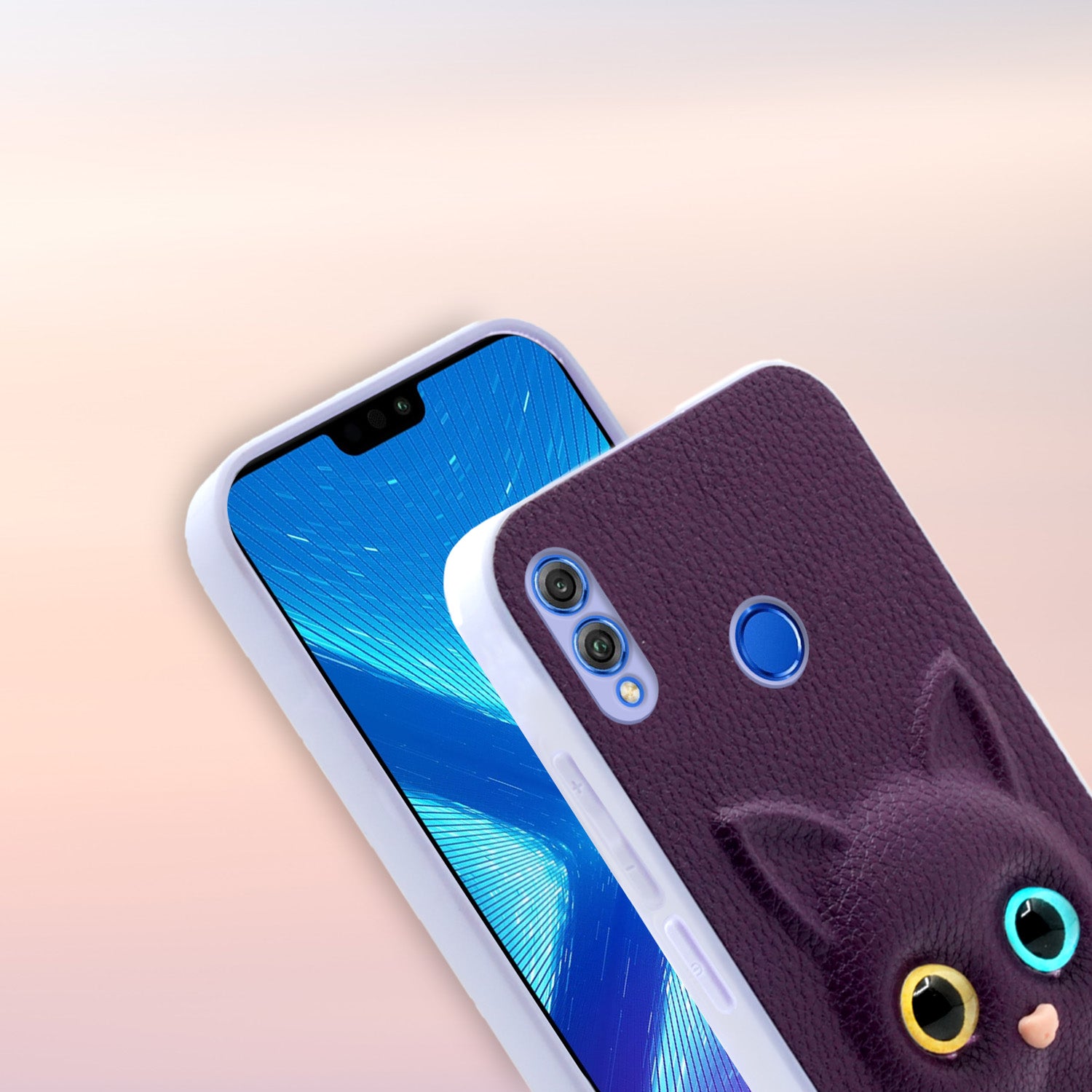 Pikkme Honor 8X Kitty Back Cover (Purple)