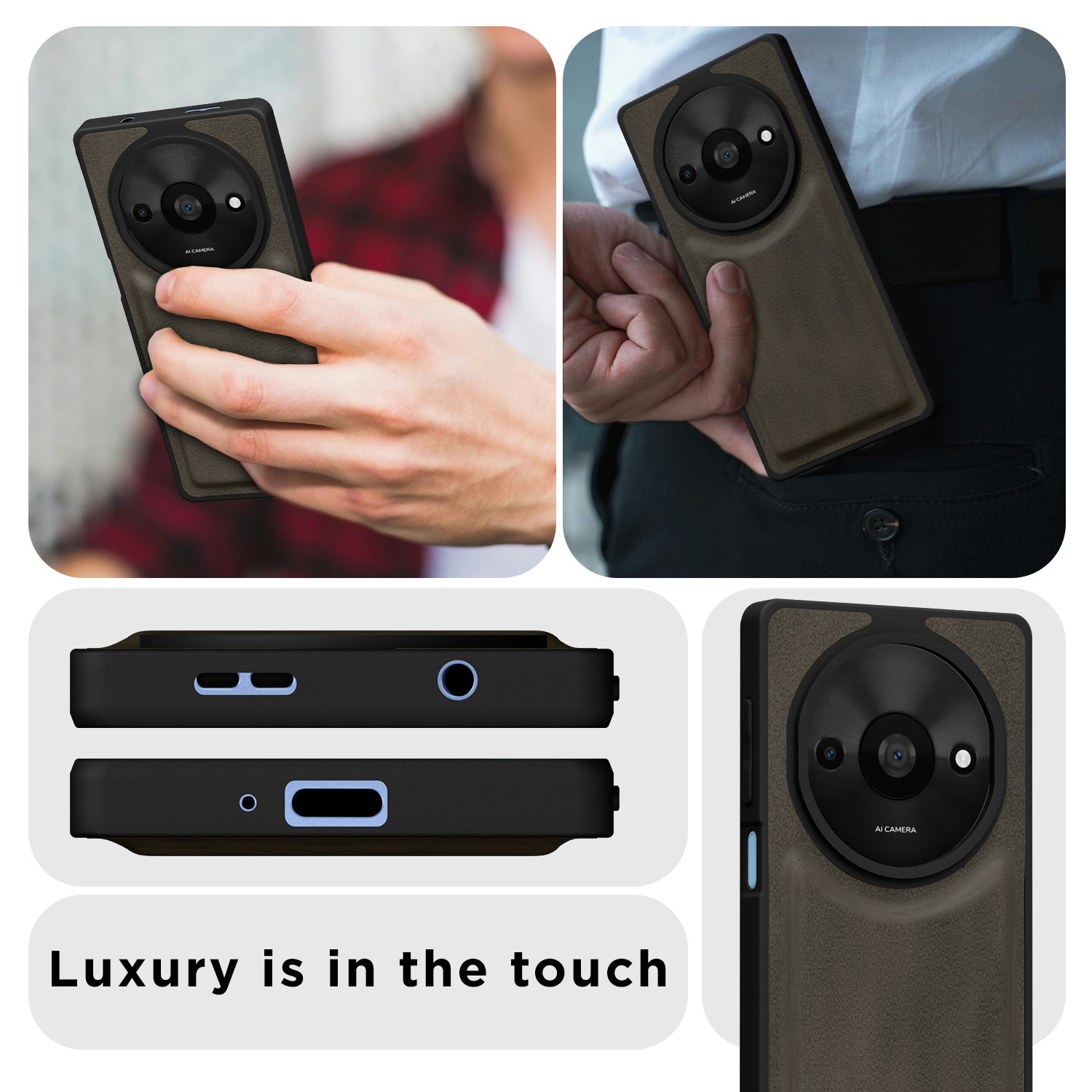Pikkme Redmi A3 (2024) / Redmi A3x / Poco C61 Premium Leatherback Case (Brown)