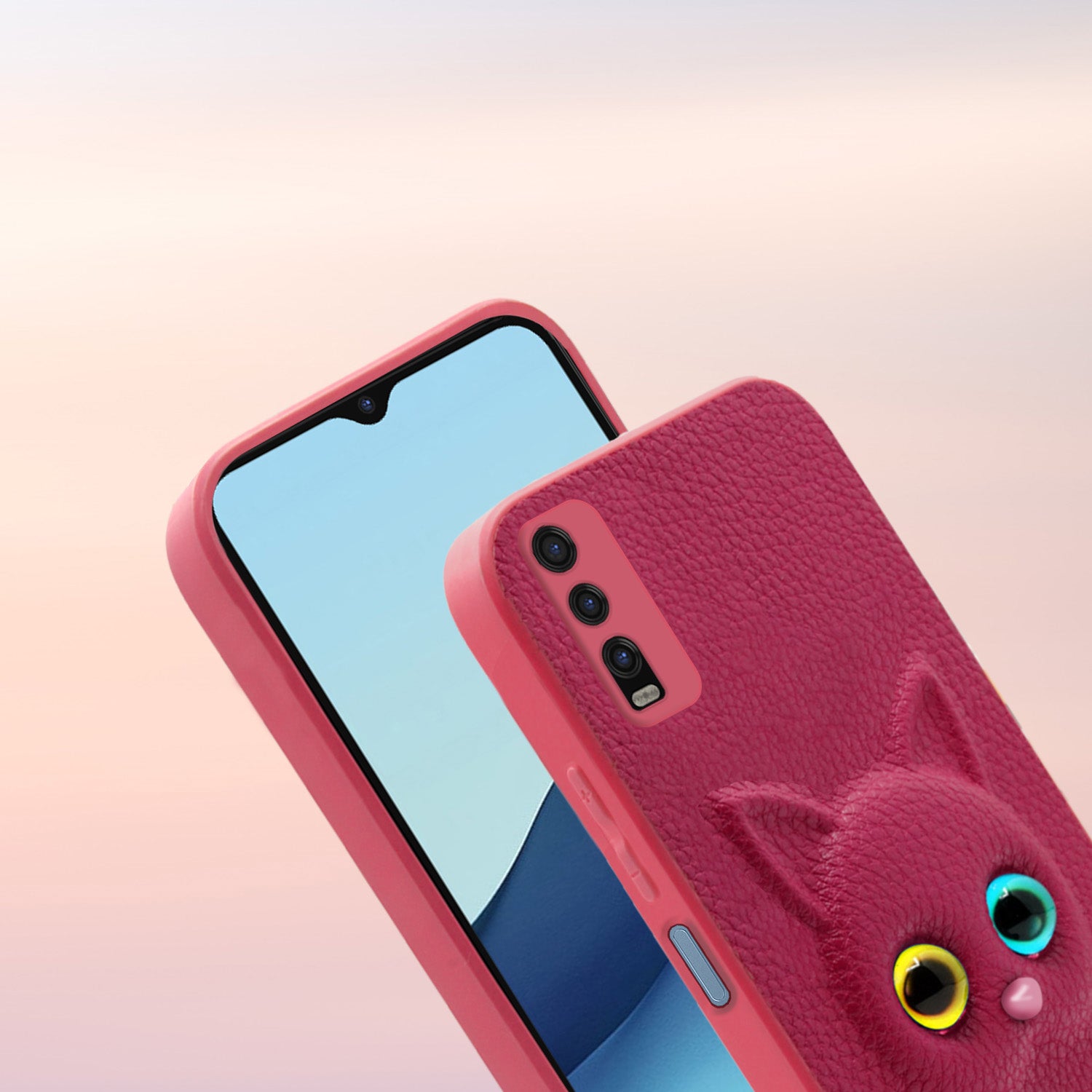Pikkme Vivo Y20 / Vivo Y20i / Vivo Y12s Kitty Back Cover (Pink)