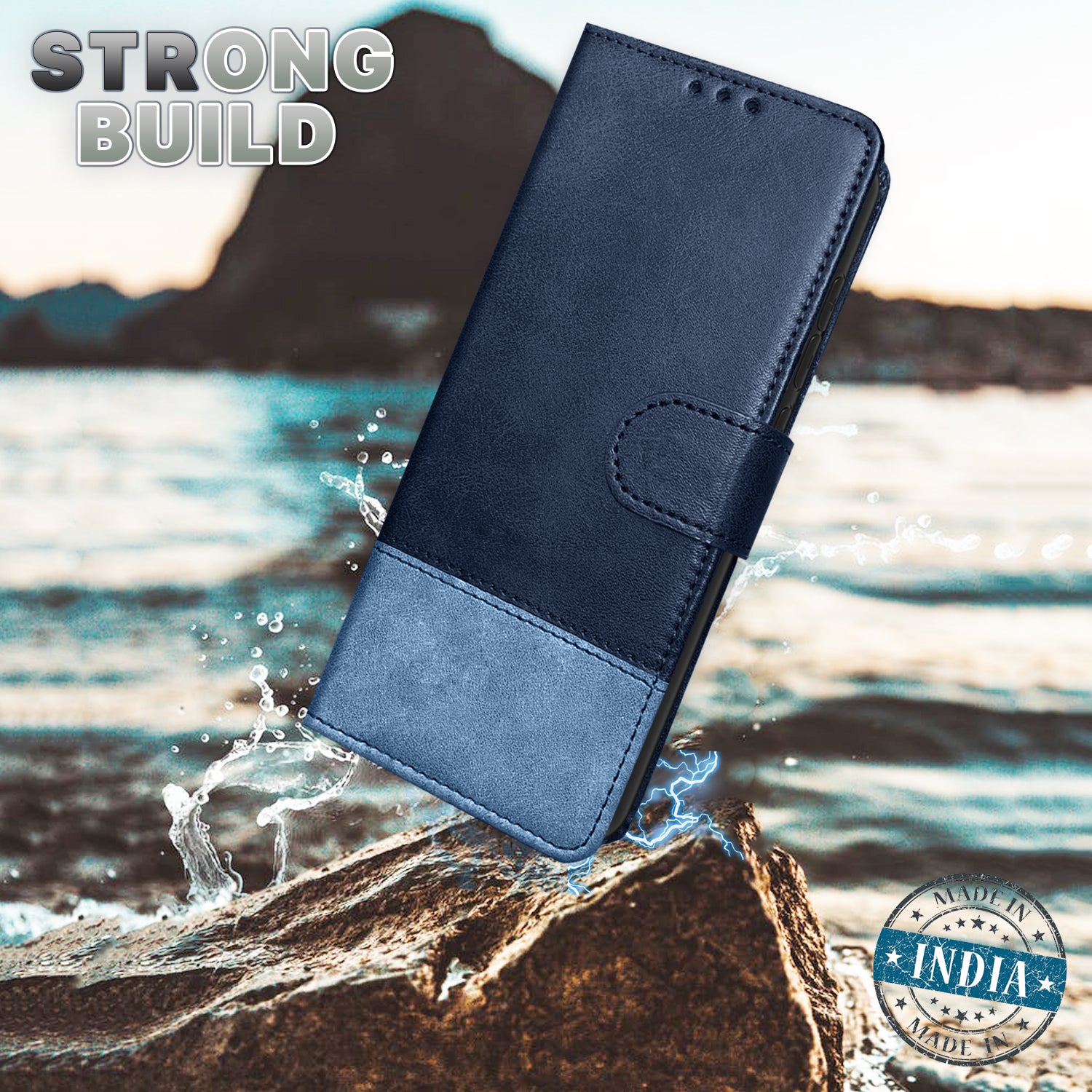 Pikkme Oppo Reno 12 5G Contrast Flip Cover (Blue)