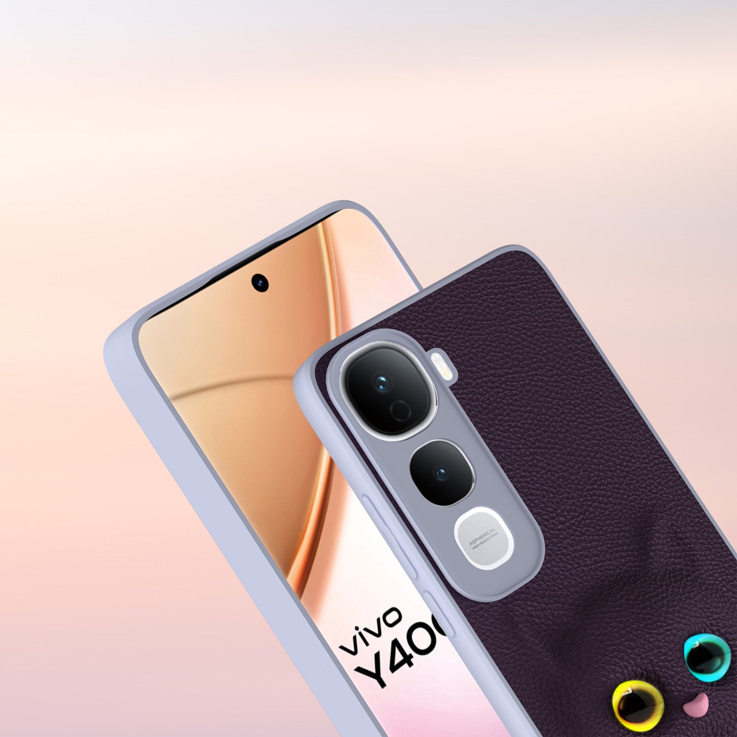 Pikkme Vivo Y400 Pro 5G kitty Back Cover (Purple)