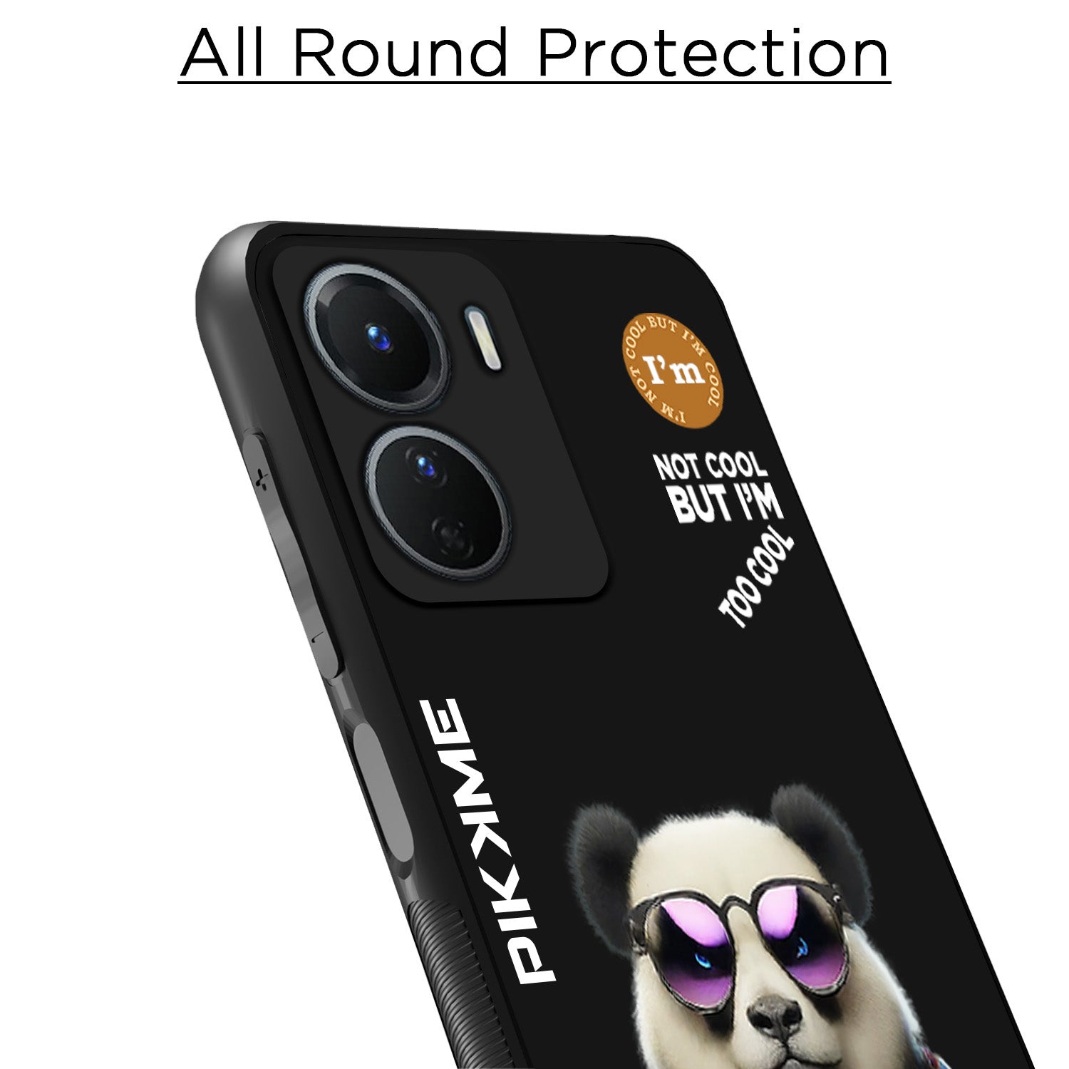 Pikkme Black Panda Swag Vivo Y16 Nim2 Back Cover (Design 05)