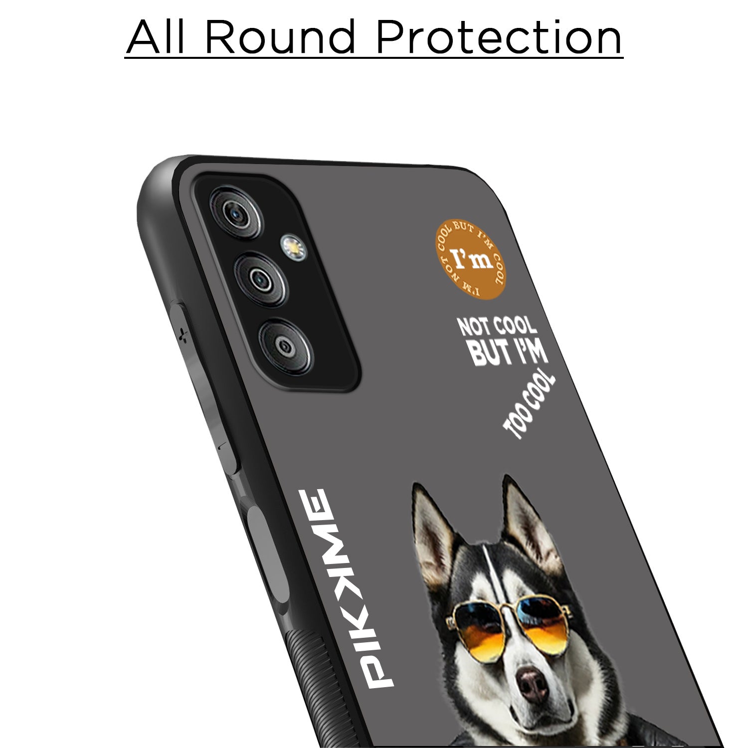 Pikkme Stylish Grey Dog Swag Samsung Galaxy F23 5G Back Cover (Design 02)