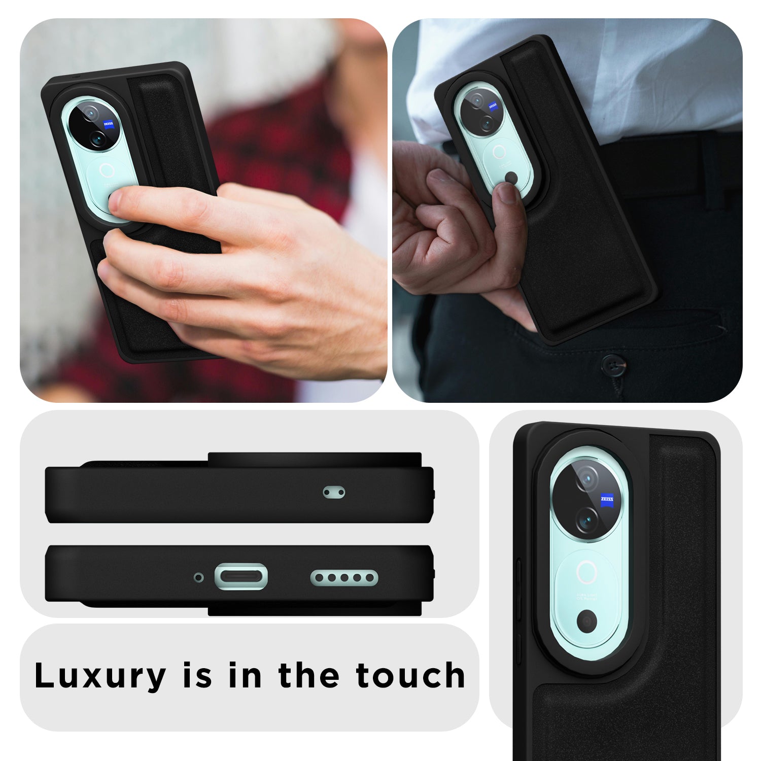 Pikkme Vivo V40 5G / V40 Pro 5G / T3 Ultra 5G Premium Leatherback Case (Black)