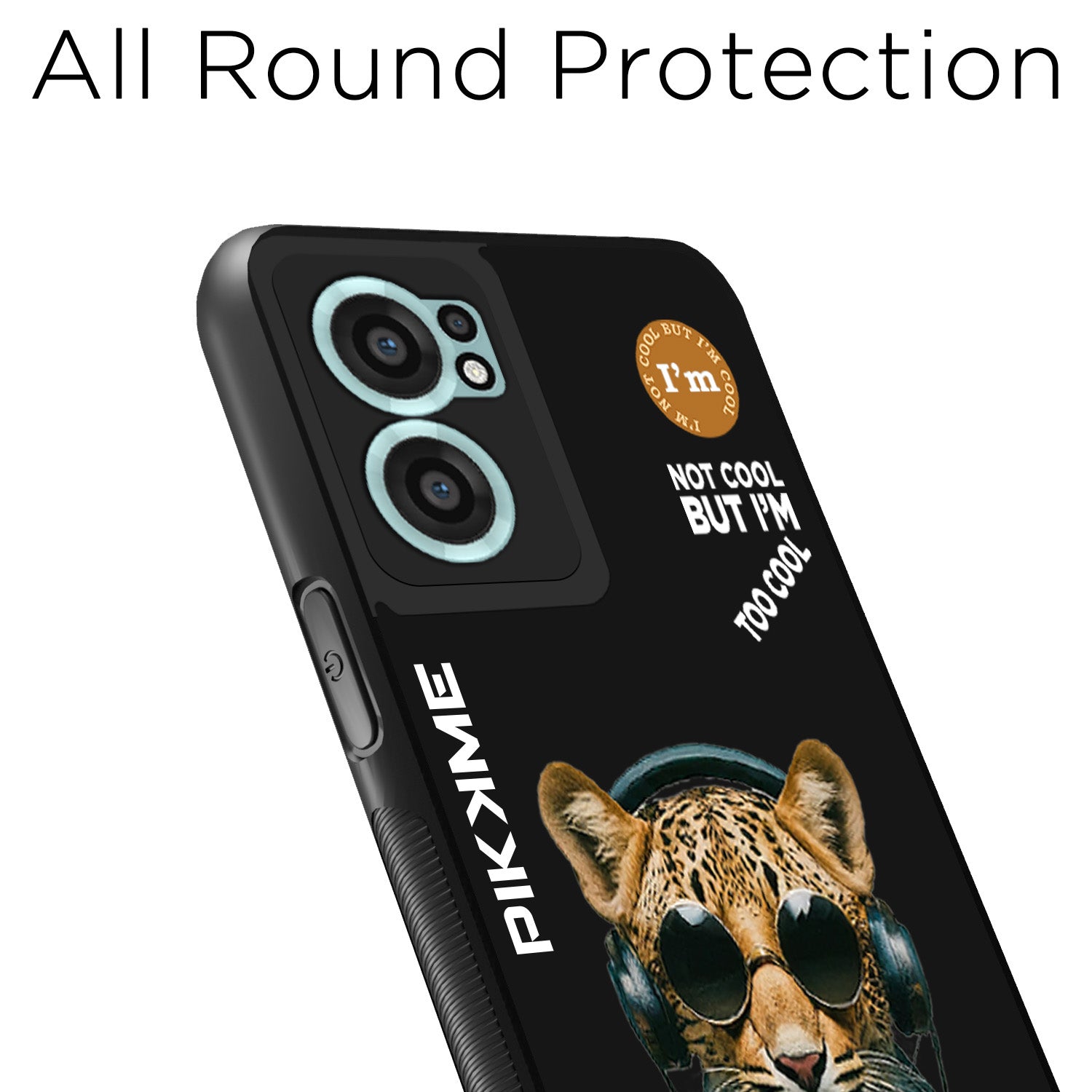Pikkme Back Cover Pc Tpu + Printed Cool Funky Stylish Black Leopard Swag Raised Edges Camera Protection |Bumper Case For OnePlus Nord Ce 2 5G