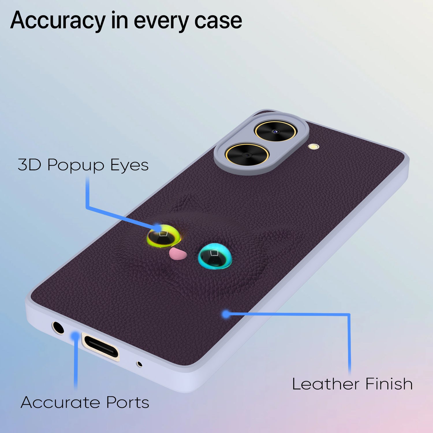 Pikkme Poco C71 / Redmi A5 Kitty Back Cover (Purple)