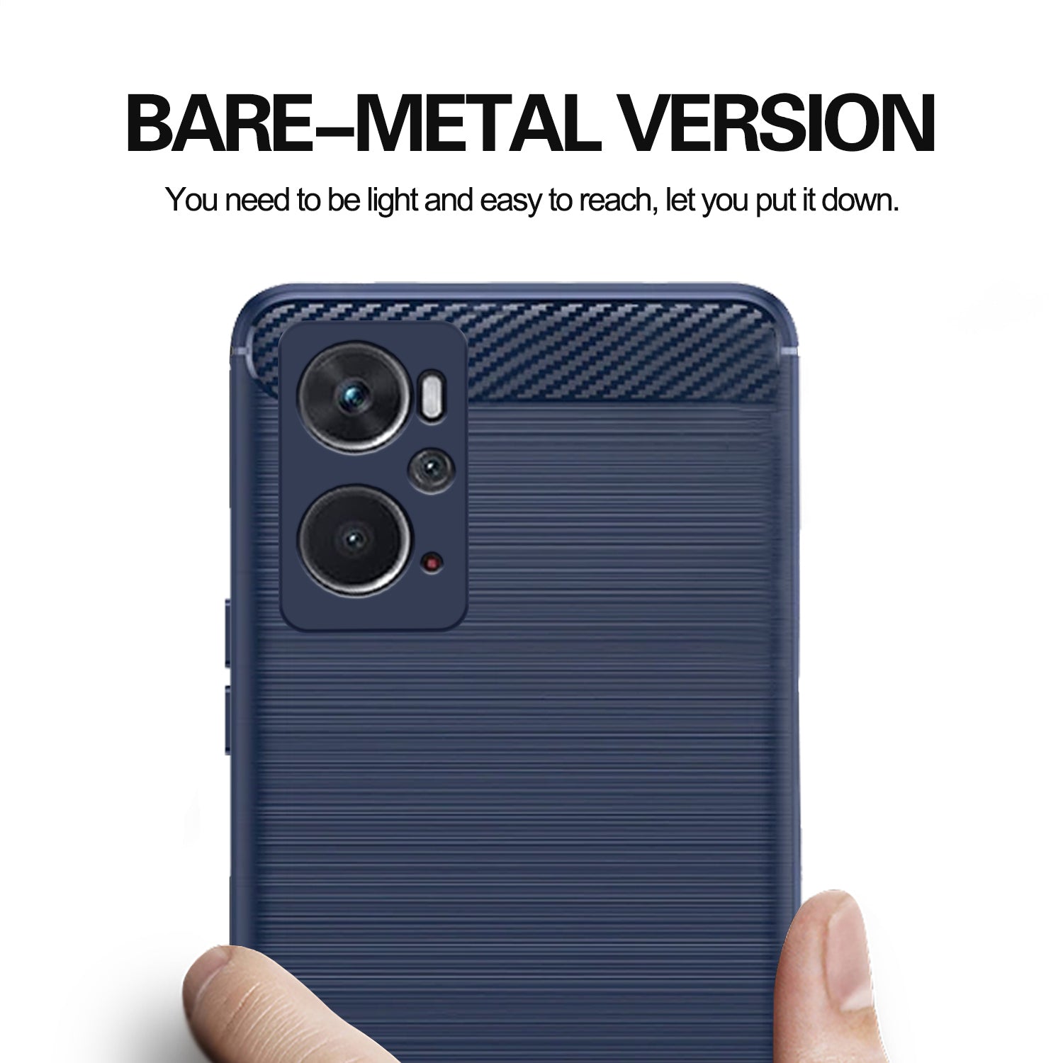 Pikkme Oppo K10 Hybrid Carbon Fiber Back Cover (Blue)