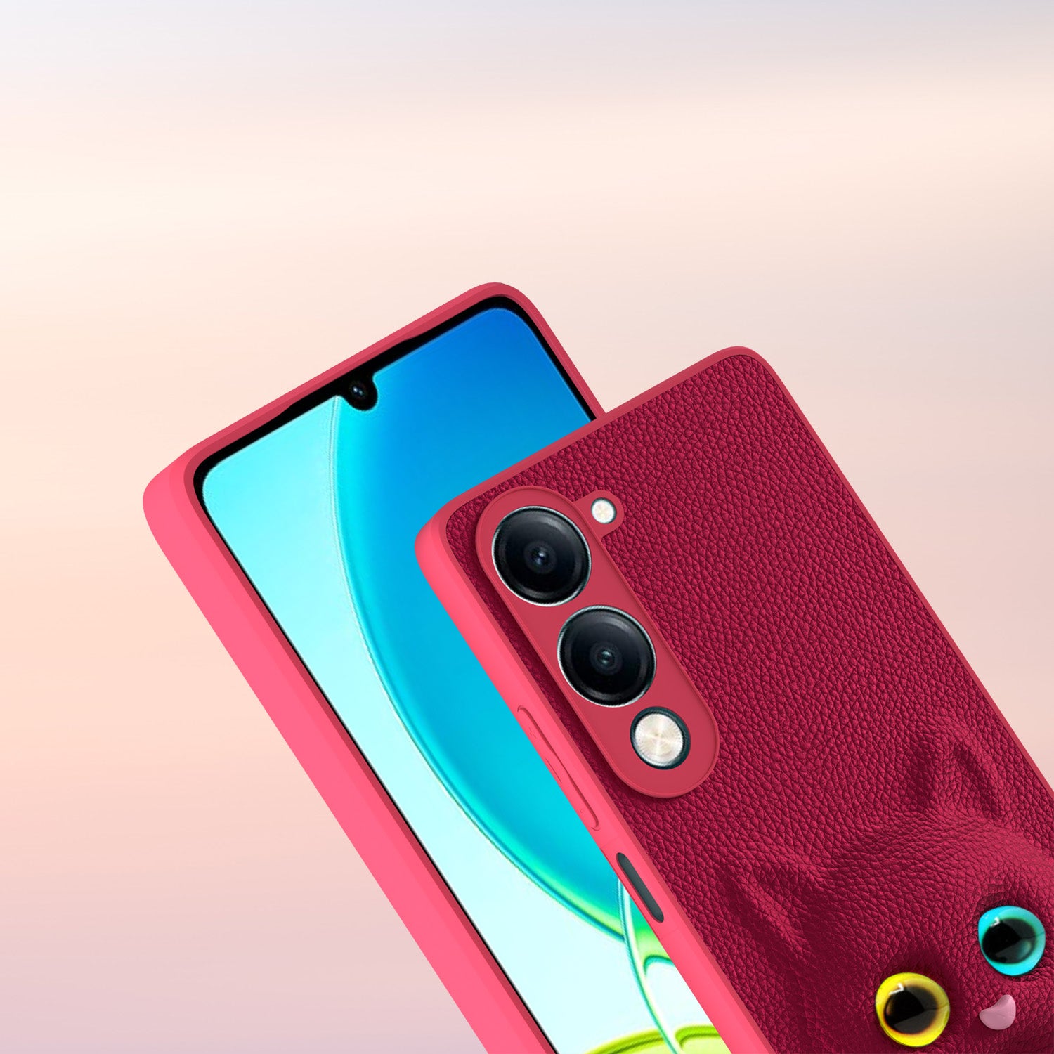 Pikkme Vivo Y19e 4G / Vivo Y29s kitty Back Cover (Pink)