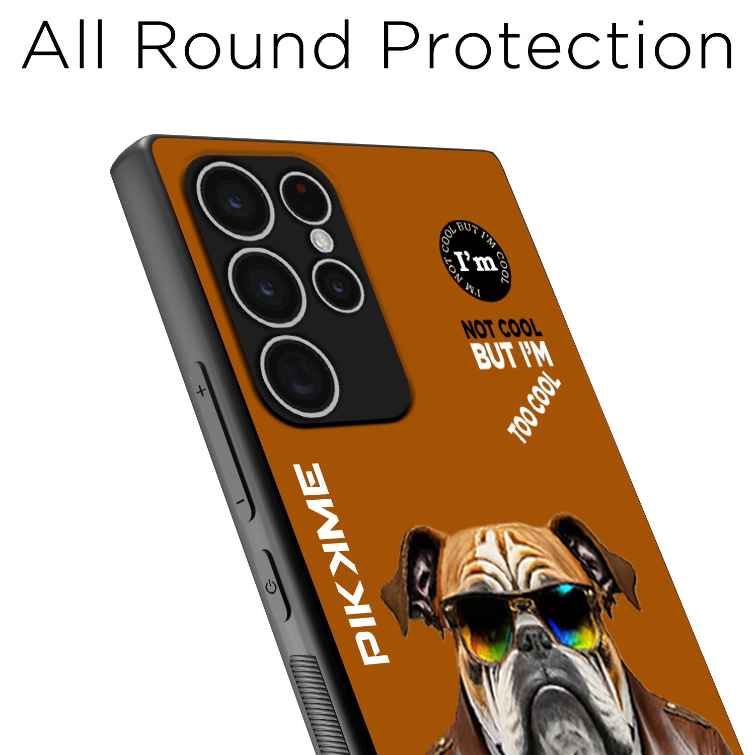 Pikkme Brown Dog Swag Samsung Galaxy S22 Ultra 5G NIm2 Back Cover (Design 10)