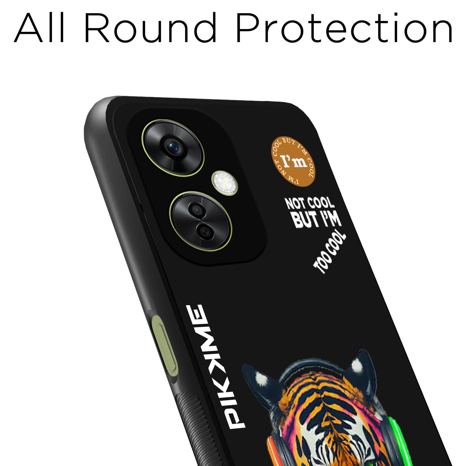 Pikkme Back Cover Pc Tpu + Printed Cool Funky Stylish Black Tiger Swag Raised Edges Camera Protection |Bumper Case For OnePlus Nord Ce 3 Lite 5G