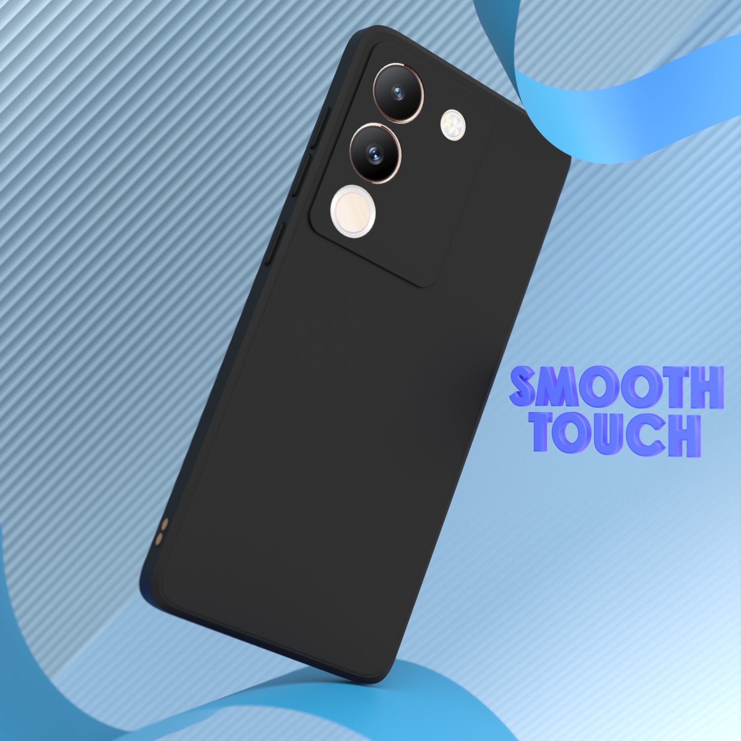 Pikkme Vivo Y200 5G Soft Matte Silicone Shockproof Case | Black