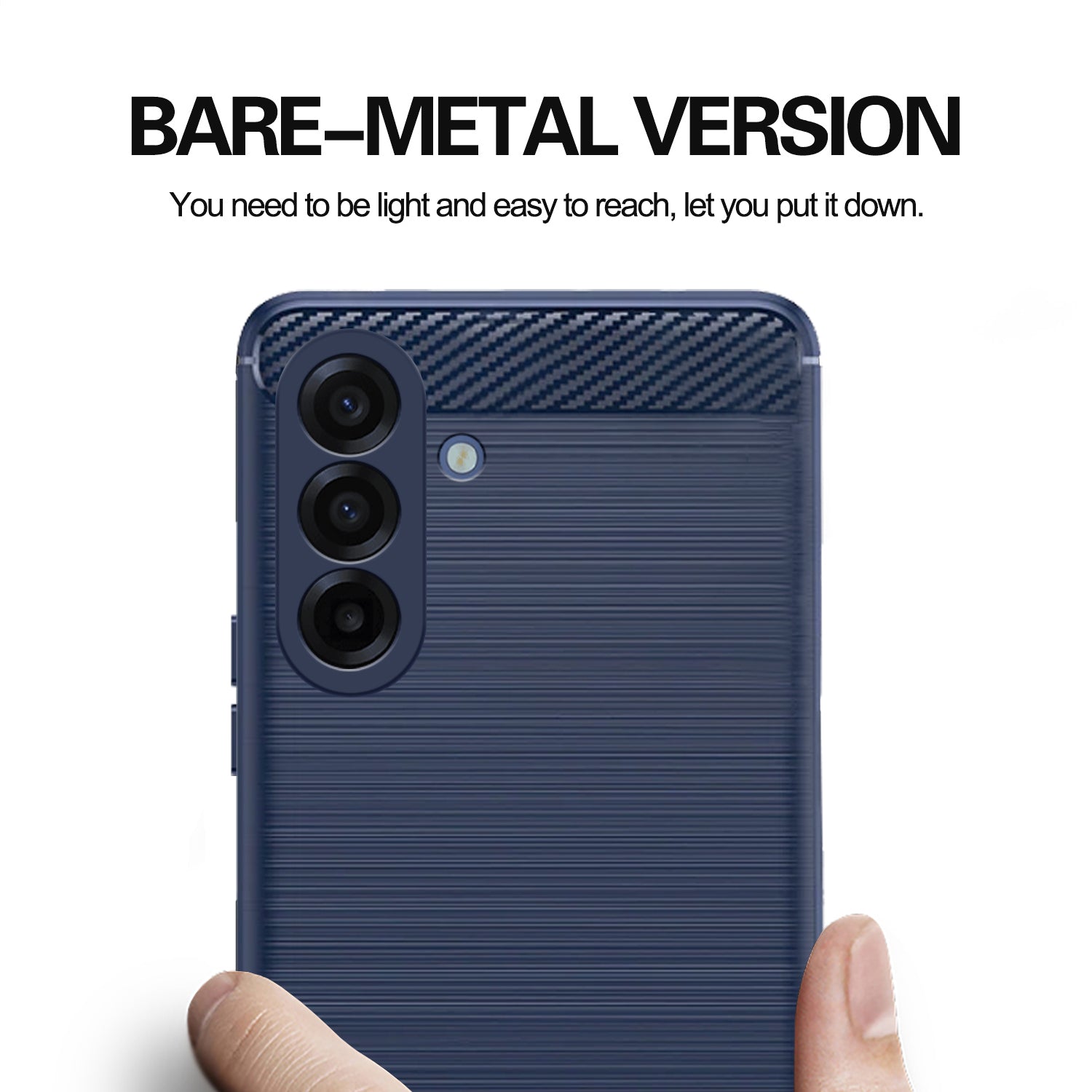 Pikkme Samsung Galaxy M17 5G / A17 5G / F17 5G Hybrid Carbon Fiber Back Cover (Blue)