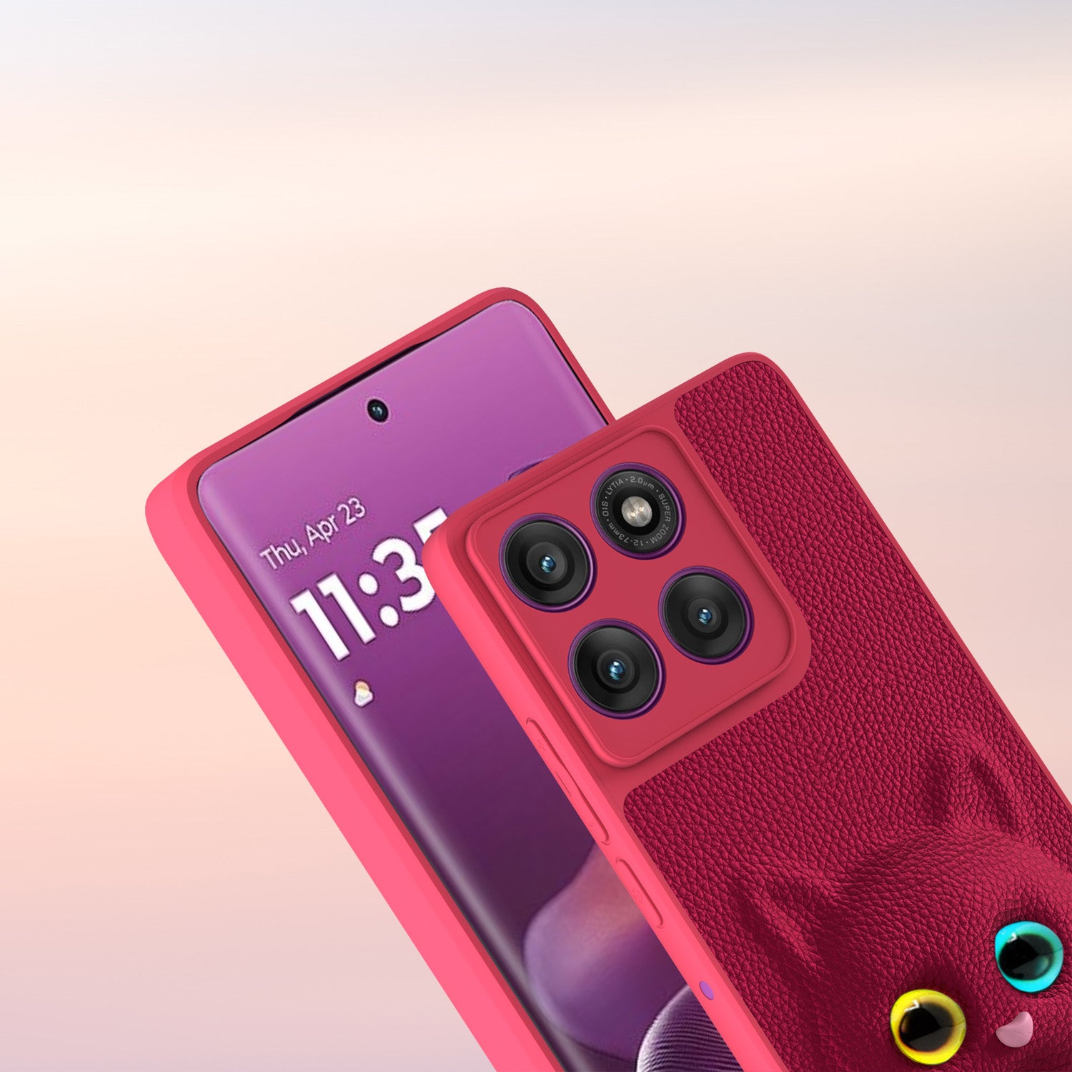 Pikkme Motorola Moto Edge 60 Pro 5G kitty Back Cover (Pink)