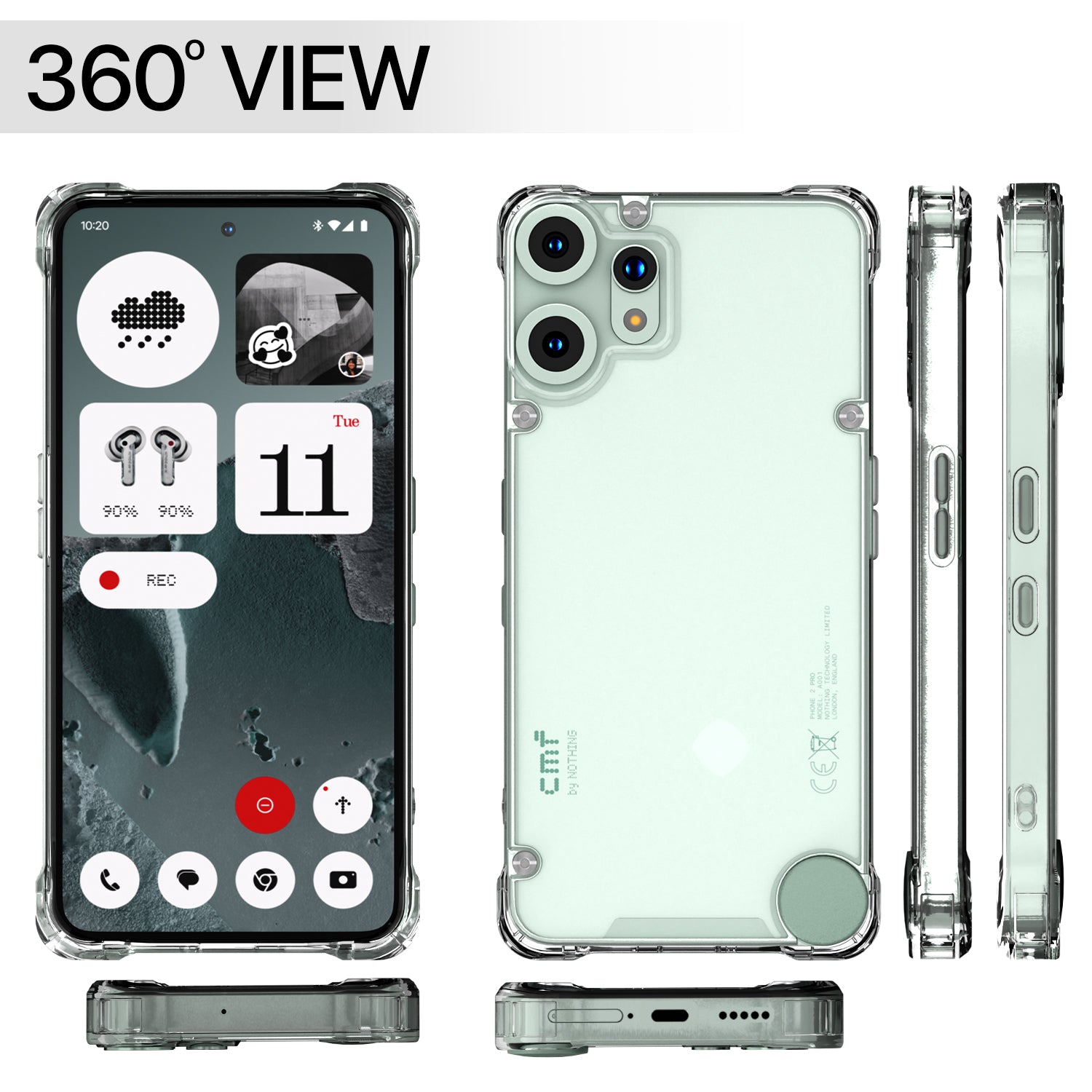 Pikkme CMF by Nothing Phone 2 Pro 5G PC + TPU Crystal Clear Transparent Back Cover (Transparent)