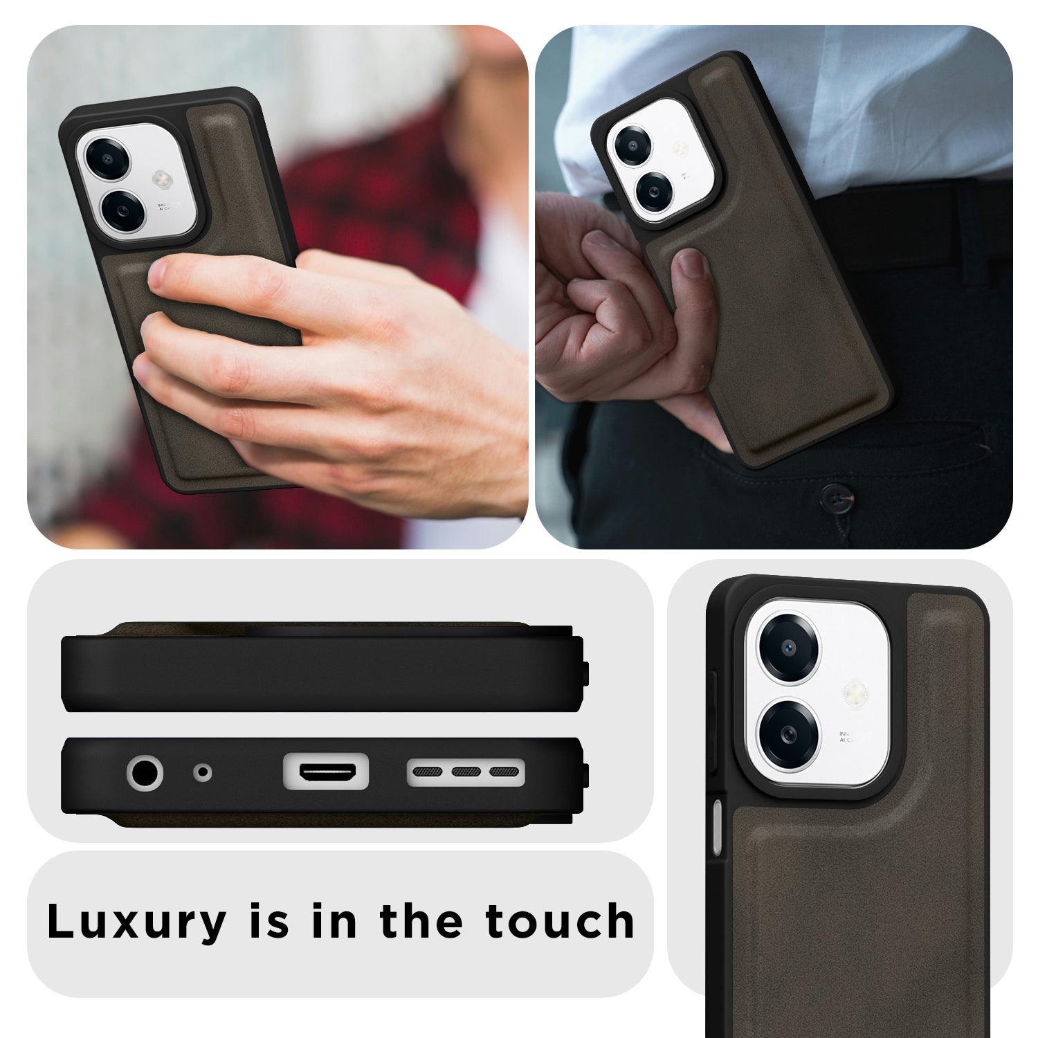 Pikkme Oppo A3x 5G / A3x 4G / A3 5G Premium Leatherback Case (Brown)