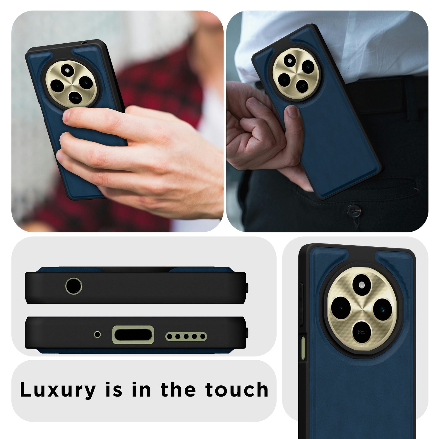 Pikkme Redmi A4 5G / Redmi 14C 5G / Poco C75 5G Premium Leatherback Case (Blue)