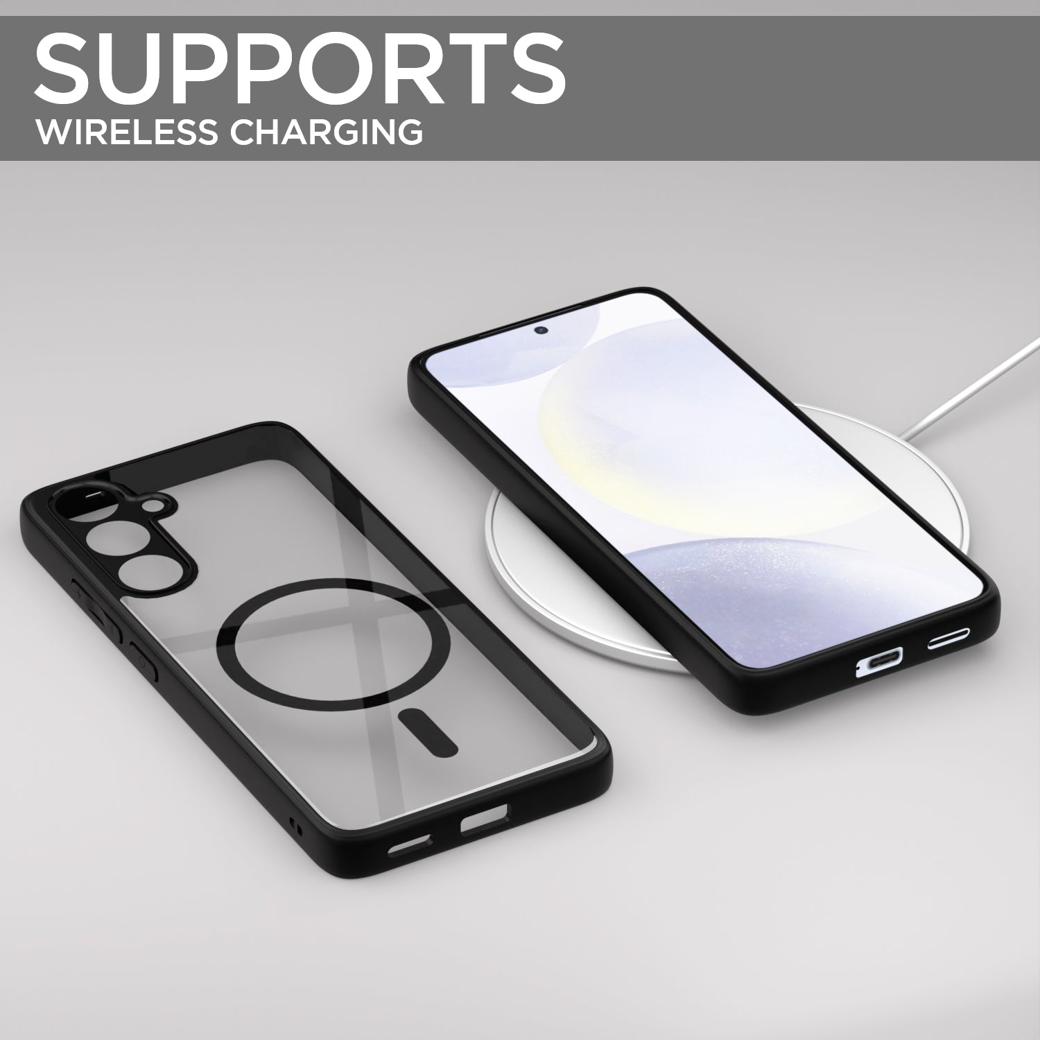 Pikkme Samsung Galaxy S24 5G / S25 5G Eagle 2 Mag-Safe Shockproof Hard Transparent Back Cover (Black)