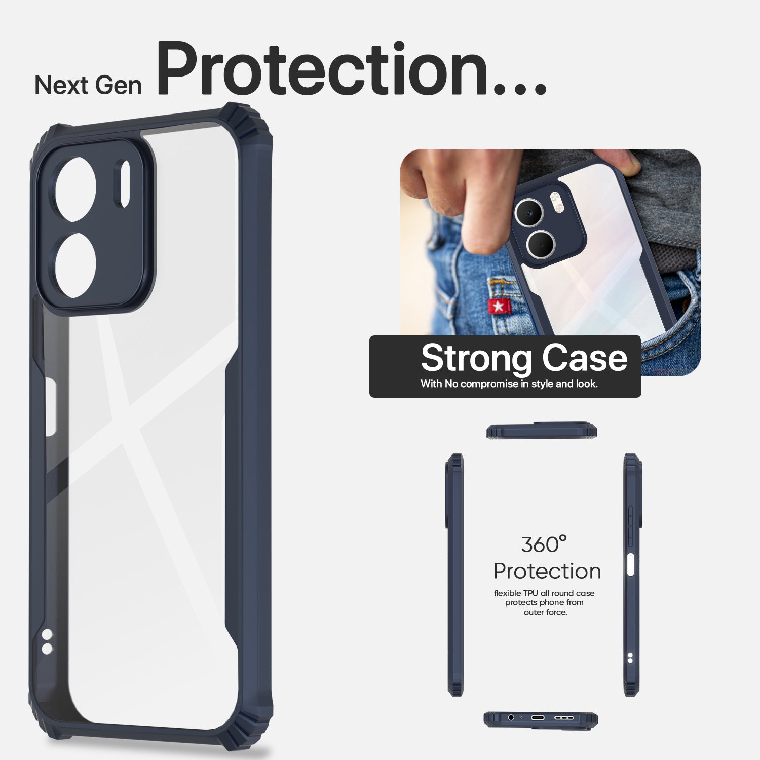 Pikkme Oppo A5x Eagle Clear Transparent Back Cover (Blue)