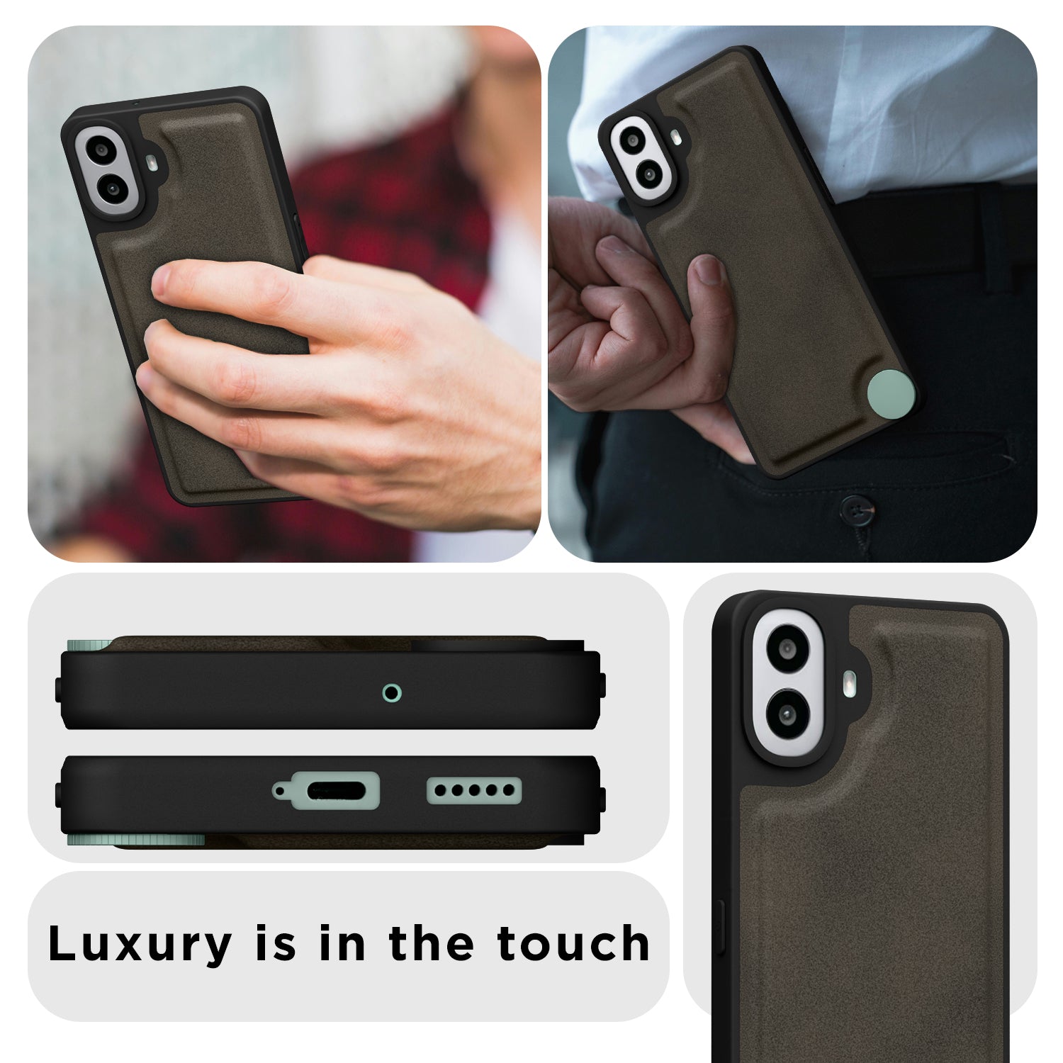 Pikkme CMF by Nothing Phone 1 Premium Super Soft-Touch Leatherback Case (Brown)