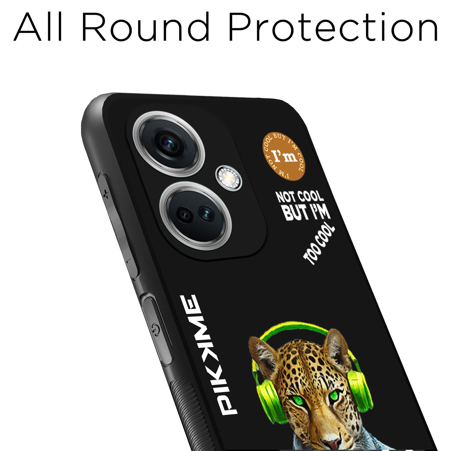 Pikkme Back Cover Pc Tpu + Printed Cool Funky Stylish Black Leopard Swag Raised Edges Camera Protection |Bumper Case For OnePlus Nord Ce 3 5G