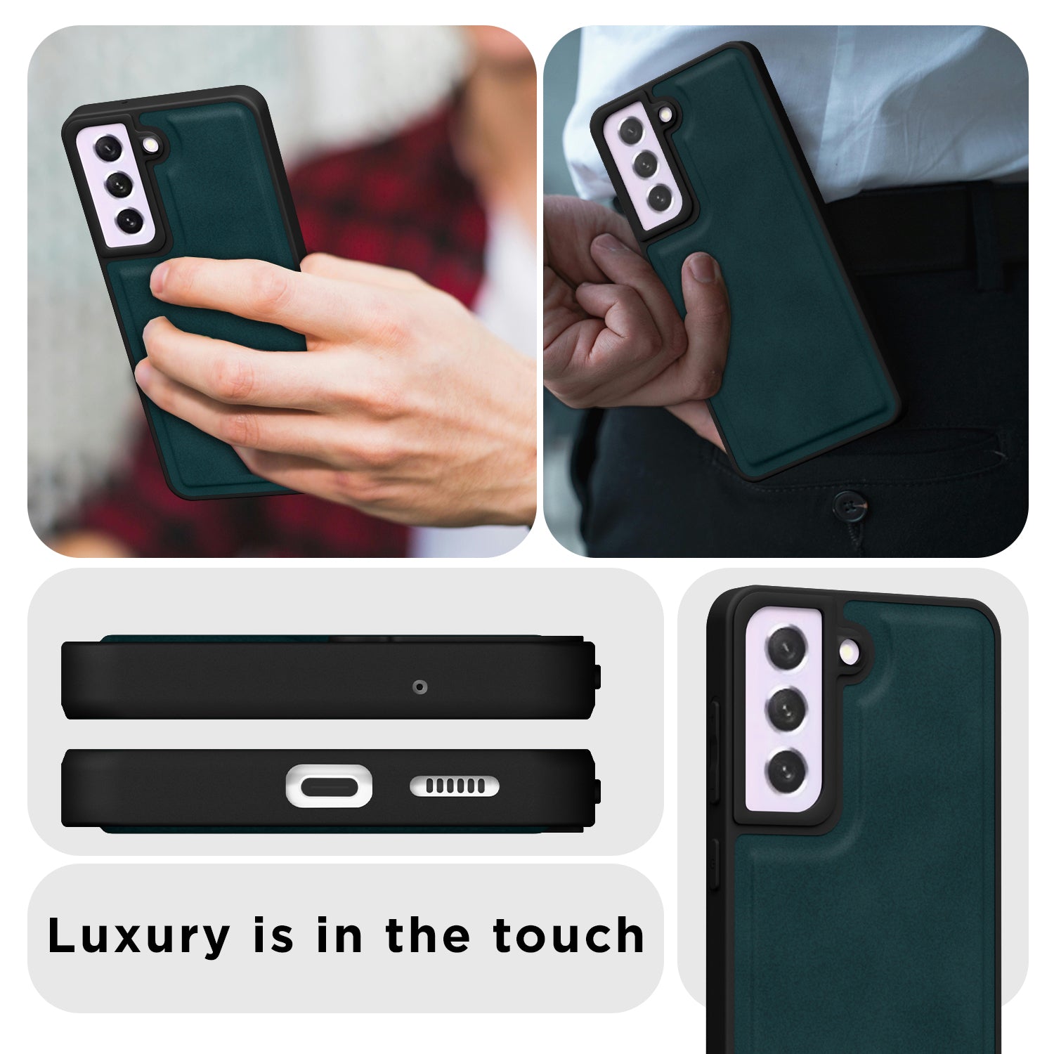 Pikkme Samsung Galaxy S21 FE 5G Premium Leatherback Case (Green)