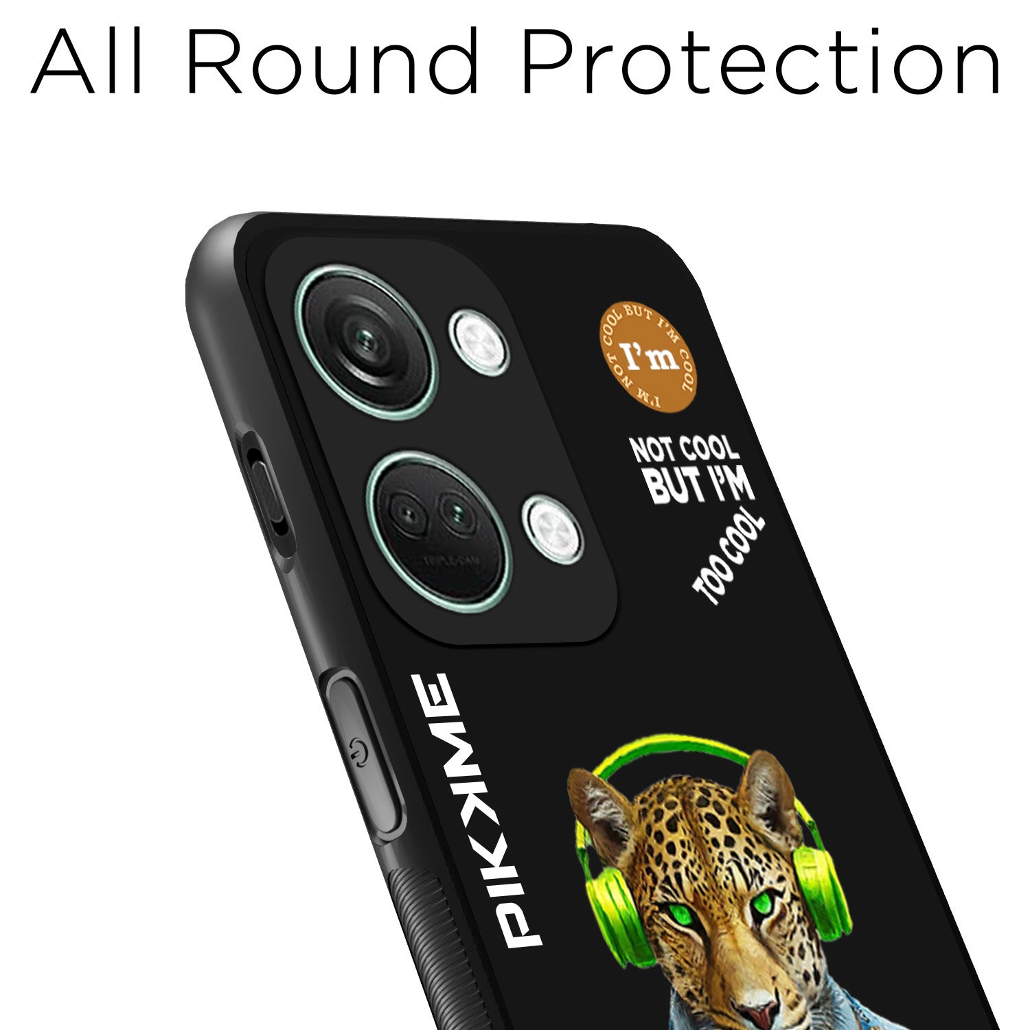 Pikkme Back Cover Pc Tpu + Printed Cool Funky Stylish Black Leopard Swag Raised Edges Camera Protection |Bumper Case For OnePlus Nord 3 5G