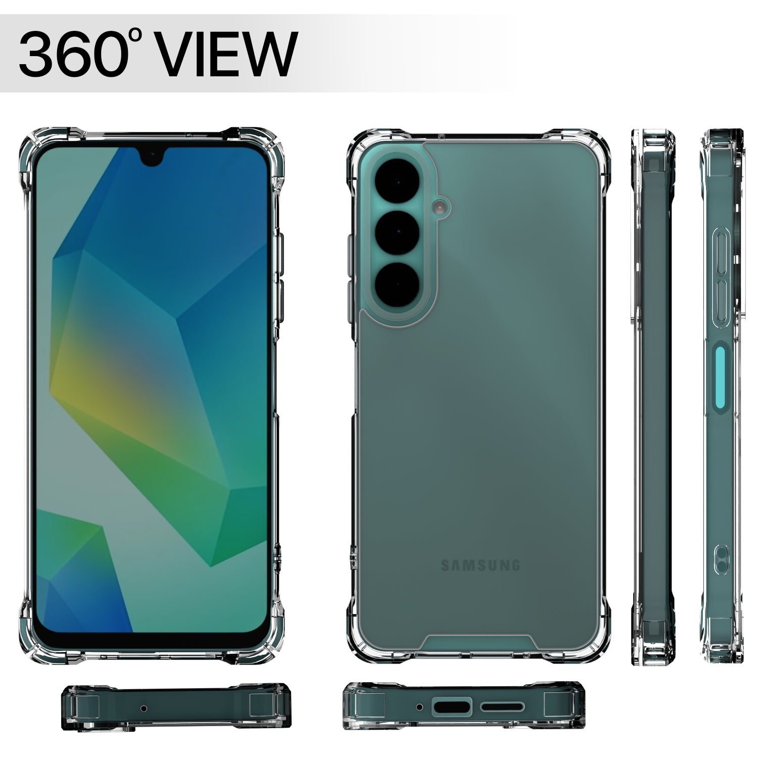 Pikkme Samsung Galaxy A16 5G PC + TPU Crystal Clear Transparent Back Cover (Transparent)