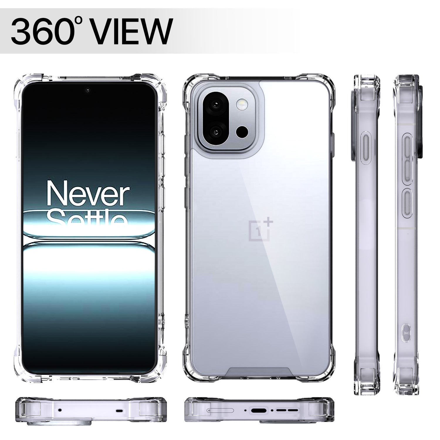 Pikkme OnePlus 13s 5G PC + TPU Crystal Clear Back Cover (Transparent)