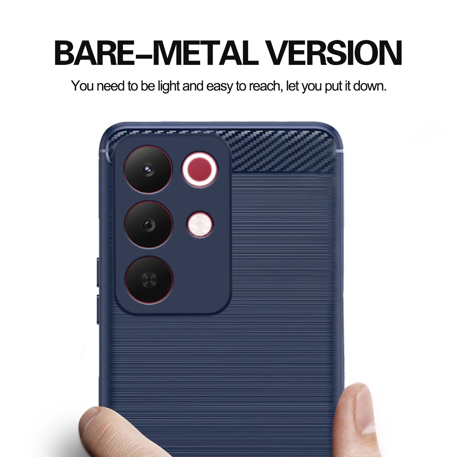 Pikkme Realme 15x 5G / C85 5G Hybrid Carbon Fiber Back Cover (Blue)